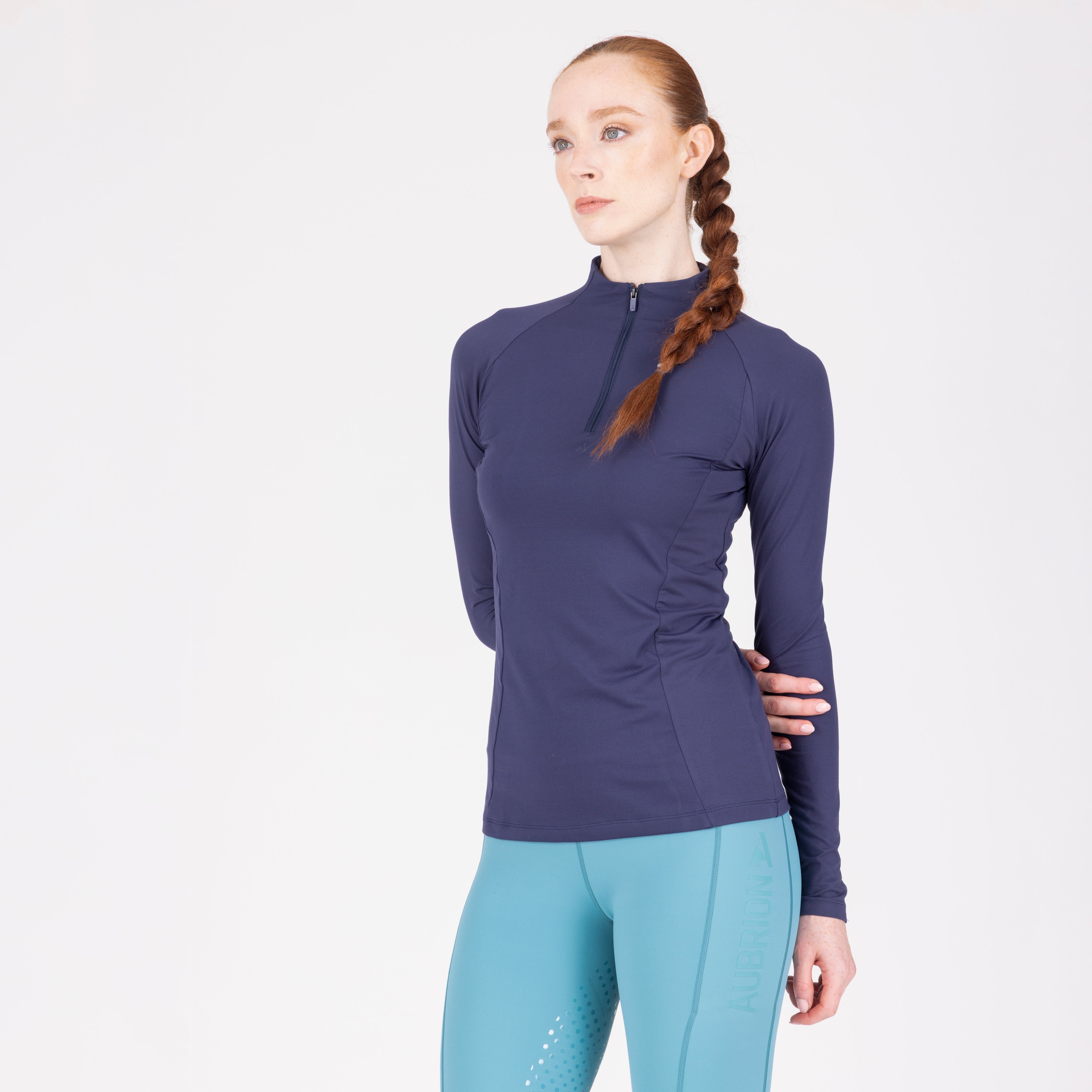 Shires Aubrion React Long Sleeve Shirt-Riding Shirts-Pegasus-Midnight-XXSmall-Evolution Equestrian Co.