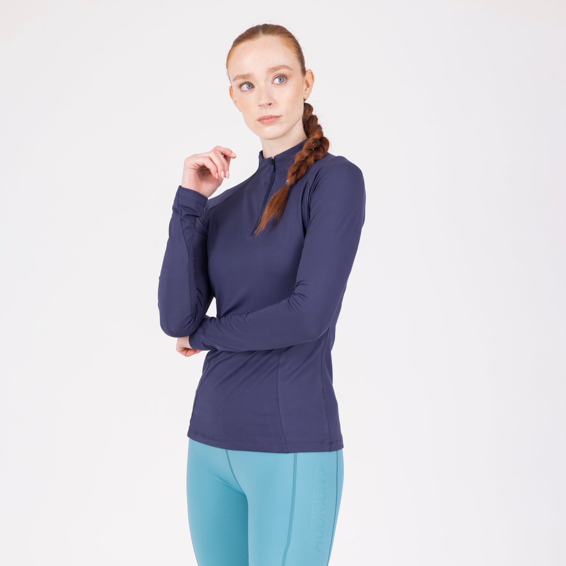 Shires Aubrion React Long Sleeve Shirt-Riding Shirts-Pegasus-Midnight-XXSmall-Evolution Equestrian Co.