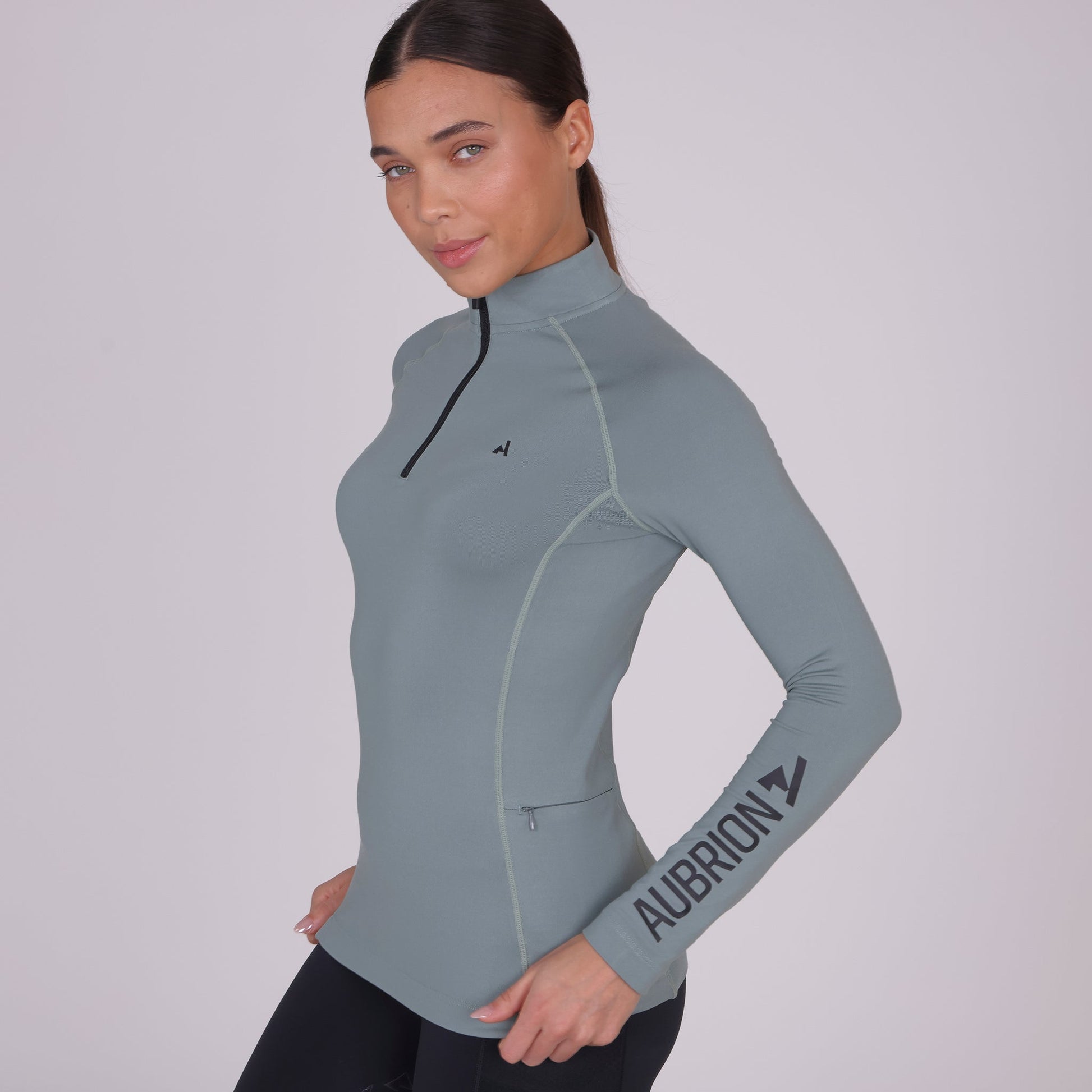 Shires Aubrion Child's React Winter Base Layer-Riding Shirts-Pegasus-Sky Blue-7-8 Years Old-Evolution Equestrian Co.