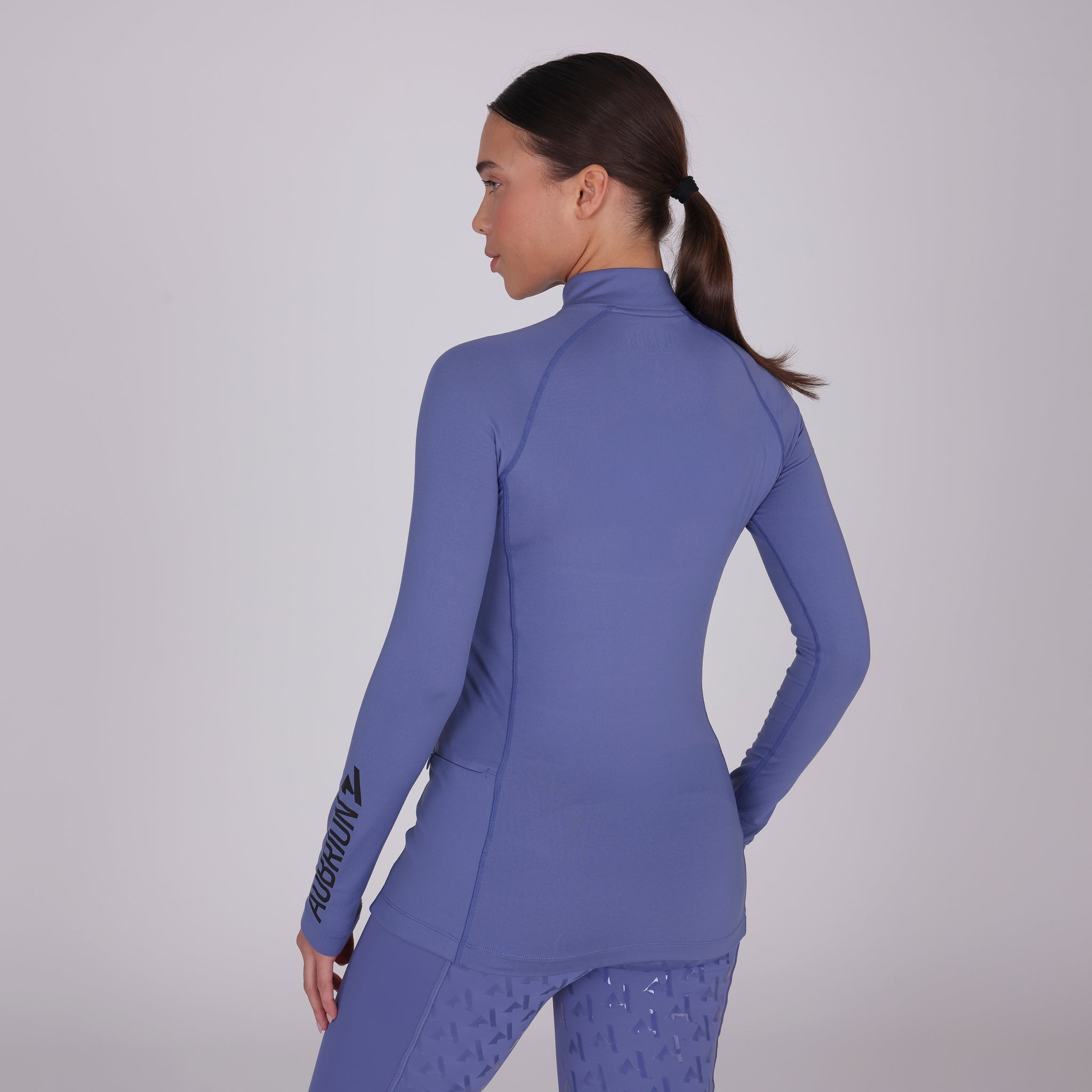 Shires Aubrion Child's React Winter Base Layer-Riding Shirts-Pegasus-Sky Blue-7-8 Years Old-Evolution Equestrian Co.