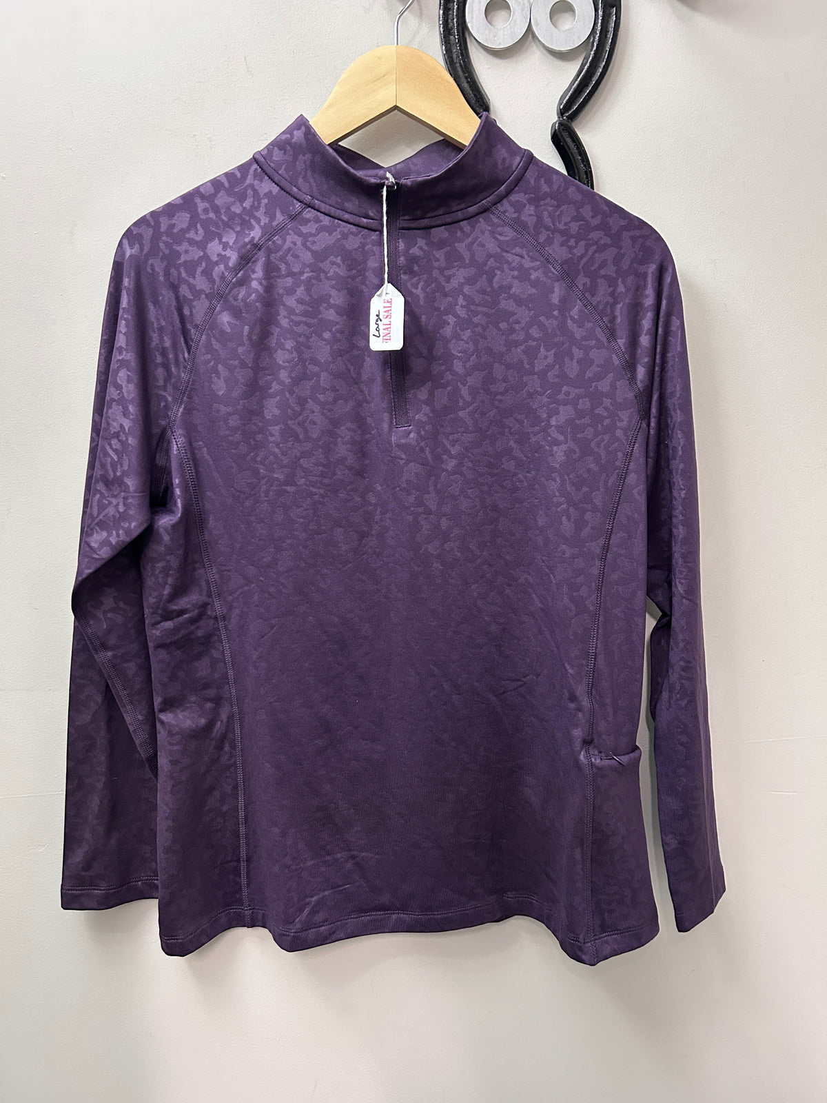 Shires Aubrion Revive Long Sleeve Base Layer Purple XLarge-Riding Shirts-Consignment-Evolution Equestrian Co.