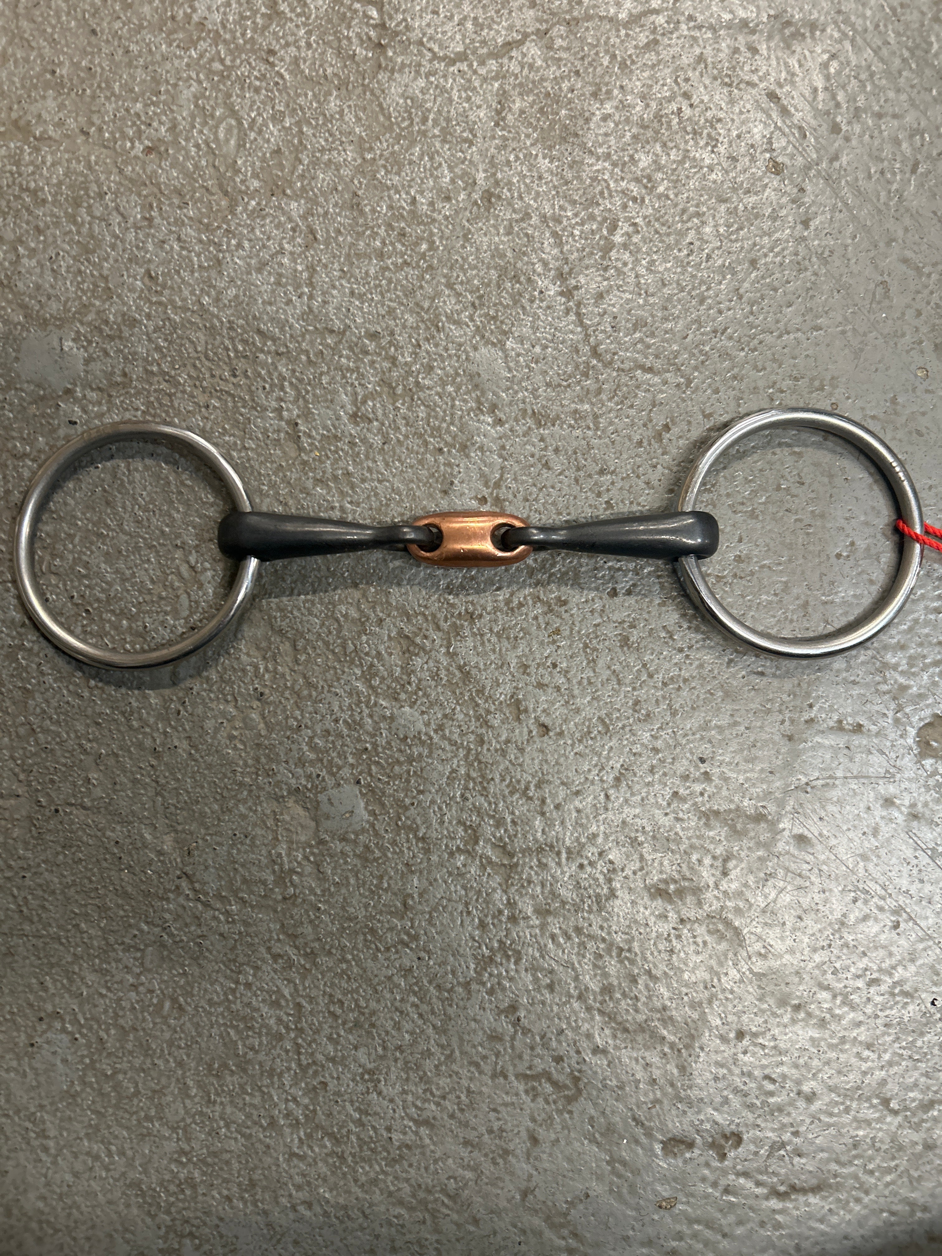 Shires Copper Lozenge with Sweet Iron Loose Ring Snaffle 5"-Bit-Consignment-Evolution Equestrian Co.