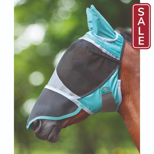 Shires Deluxe Fly Mask with Ears and Nose-Fly Mask-Pegasus-Pony-Green-Evolution Equestrian Co.