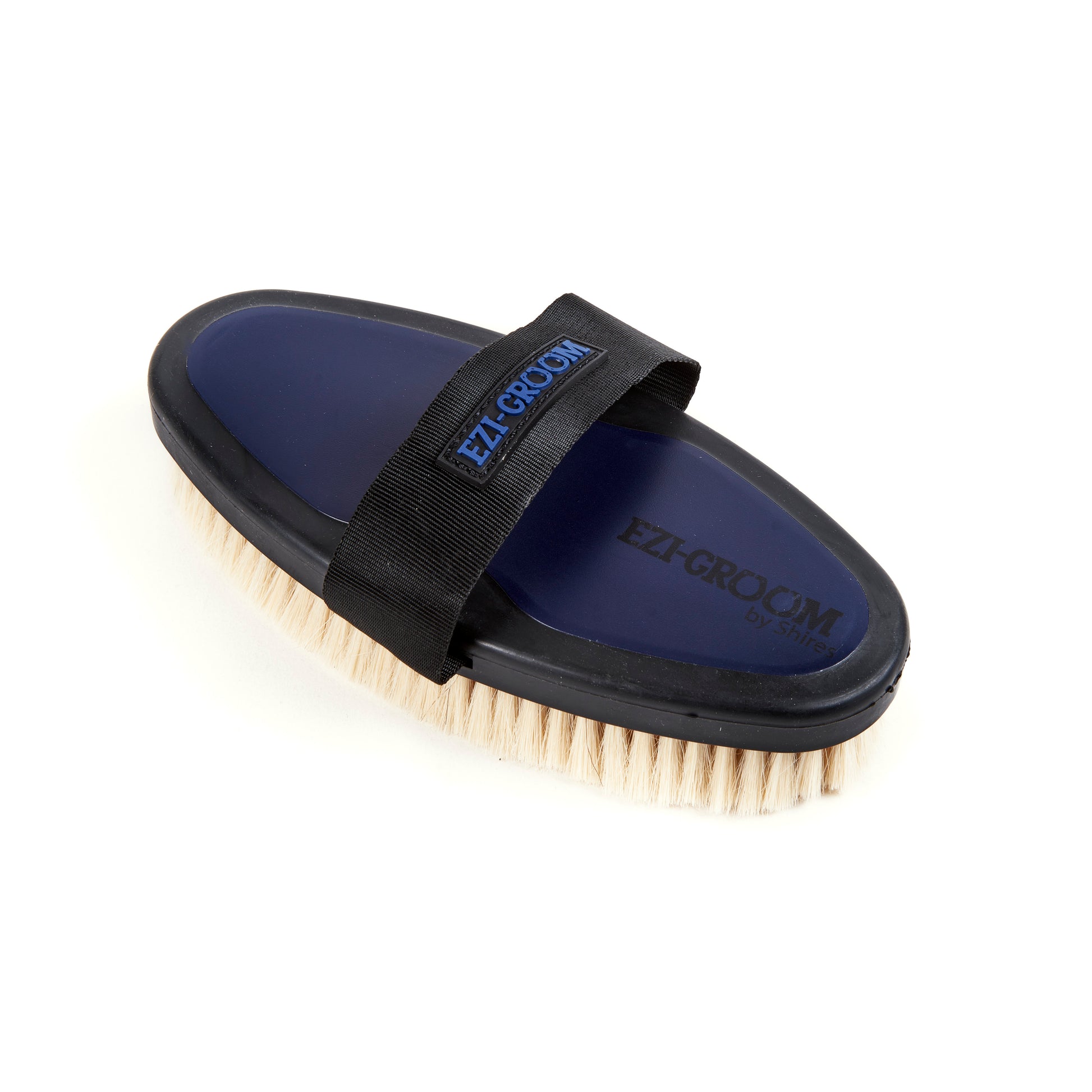 Shires EZI-Groom Goat Hair Body Brush-Horse Brush-Pegasus-Navy-Evolution Equestrian Co.