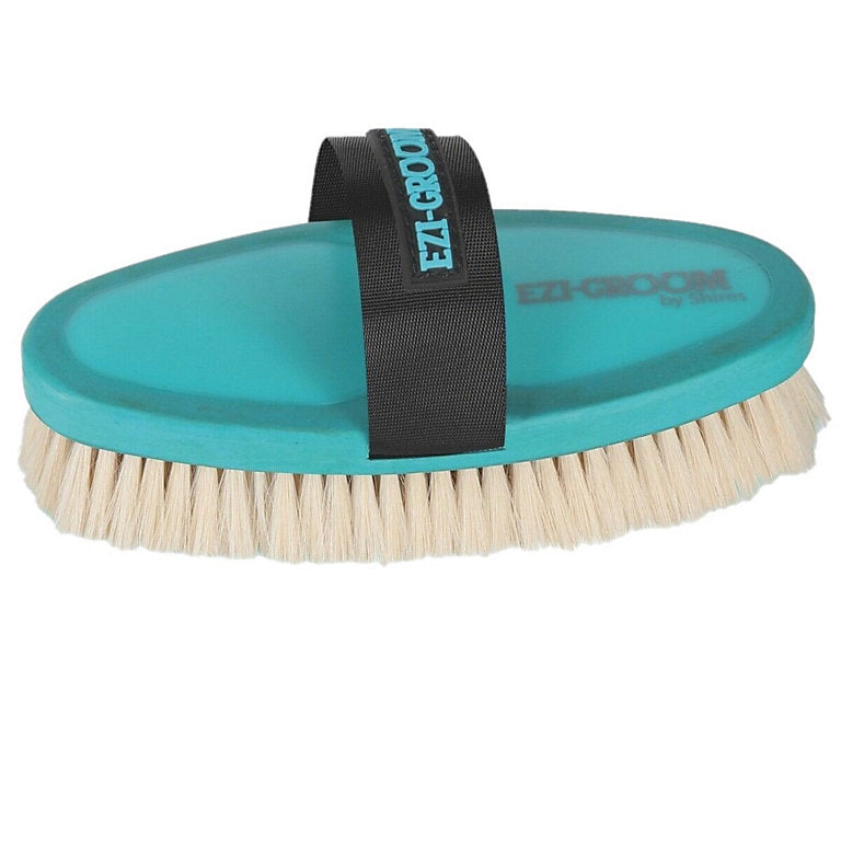 Shires EZI-Groom Goat Hair Body Brush-Horse Brush-Pegasus-Sea Green-Evolution Equestrian Co.