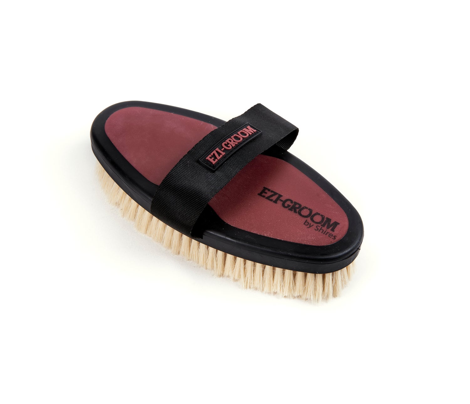 Shires EZI-Groom Goat Hair Body Brush-Horse Brush-Pegasus-Burgundy-Evolution Equestrian Co.