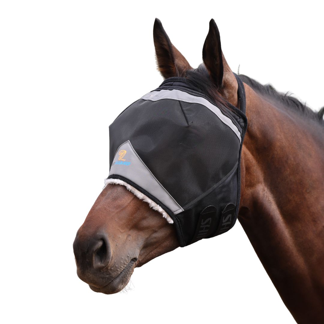 Shires Fine Mesh Earless Fly Mask-Fly Mask-Pegasus-Small Pony-Jet Black-Evolution Equestrian Co.