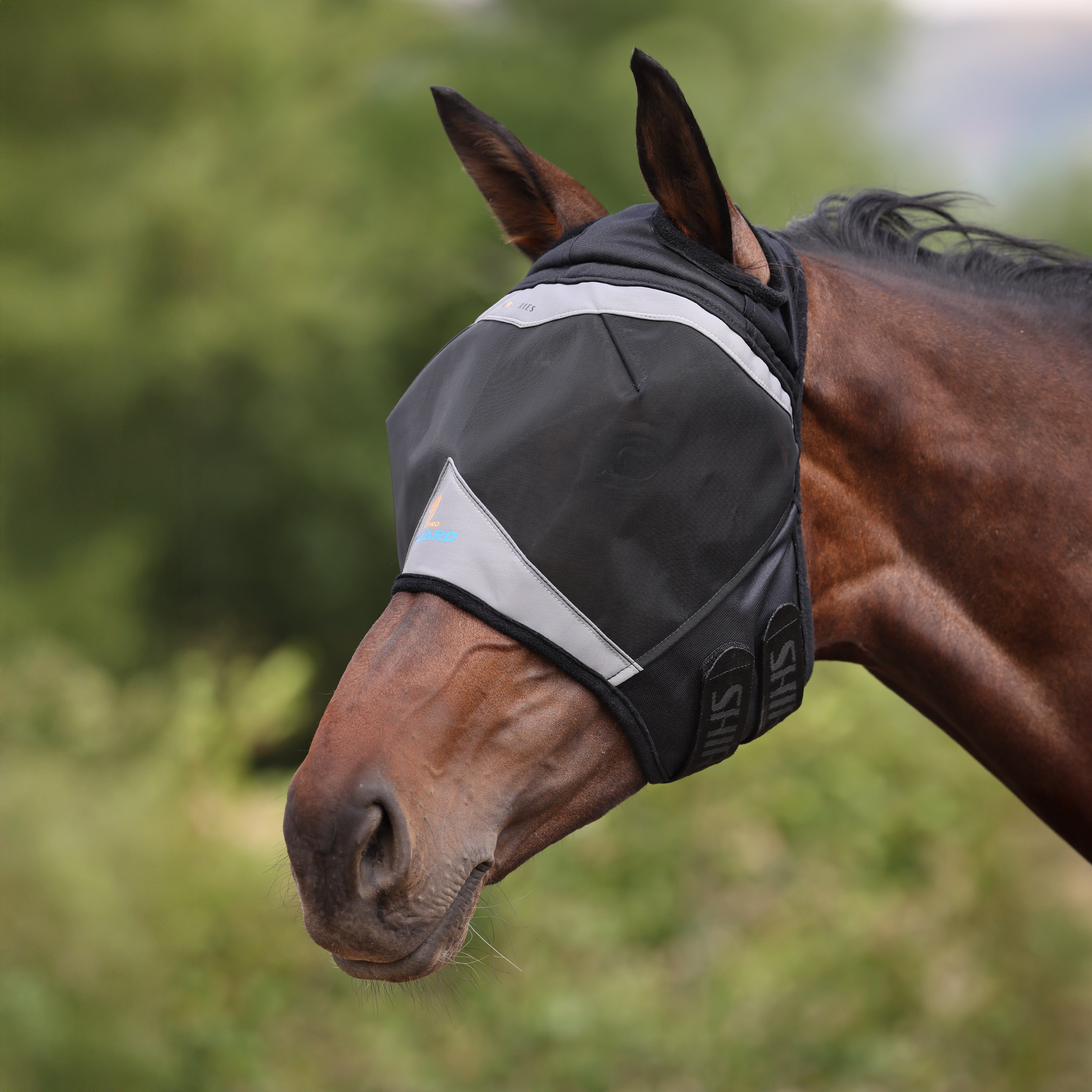 Shires Fine Mesh Fly Mask with Ear Holes-Fly Mask-Pegasus-Small Pony-Jet Black-Evolution Equestrian Co.