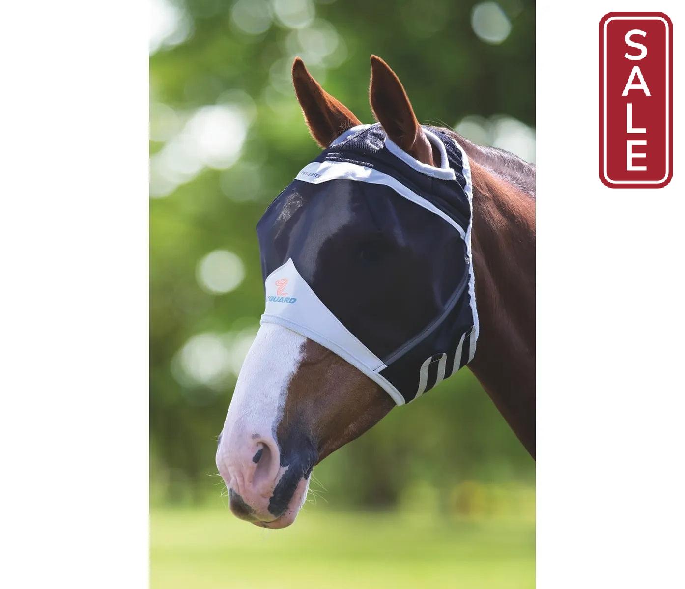 Shires Fine Mesh Fly Mask with Ear Holes-Fly Mask-Pegasus-Small Pony-Black/Grey-Evolution Equestrian Co.