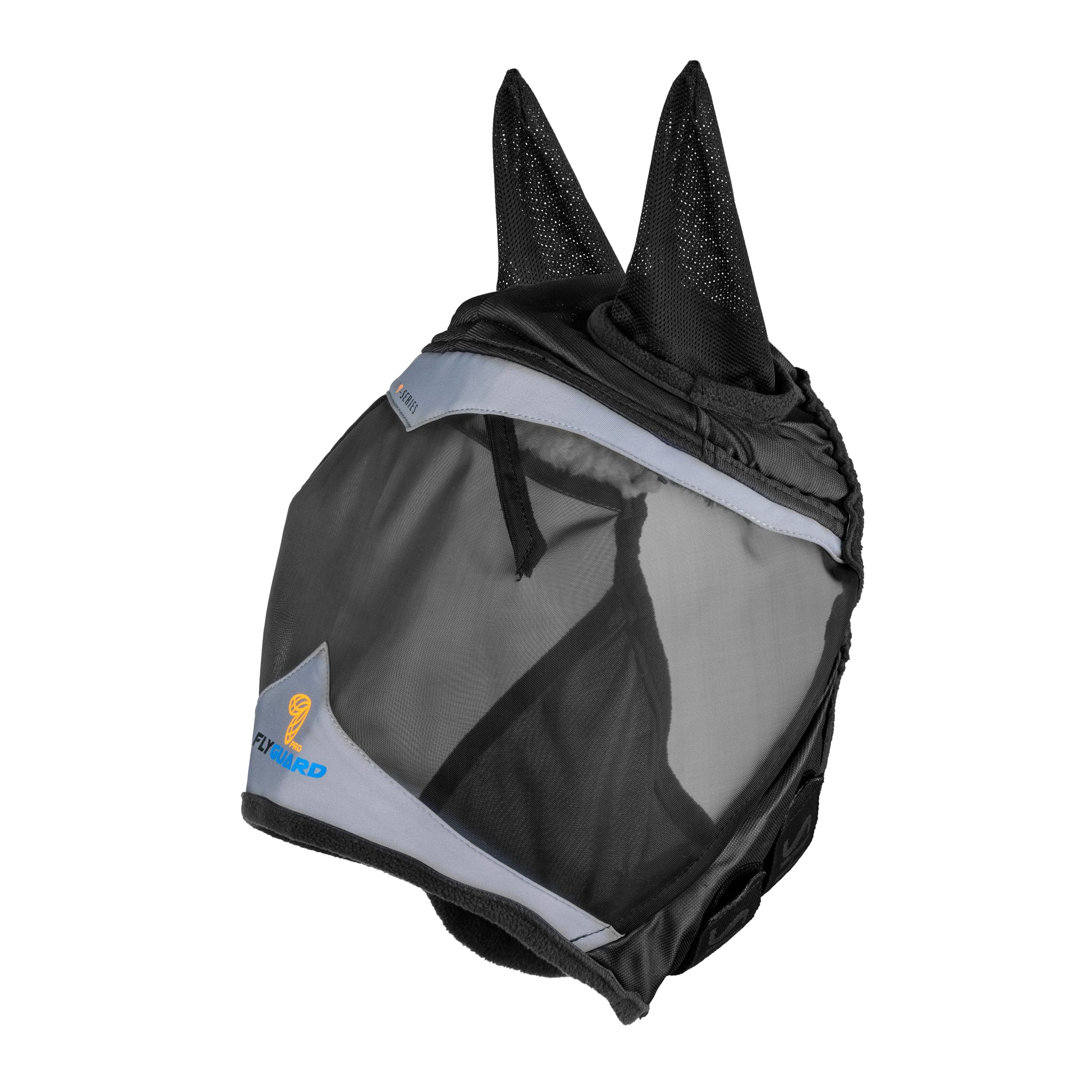 Shires Fine Mesh Fly Mask with Ears-Fly Mask-Pegasus-Small Pony-Jet Black-Evolution Equestrian Co.