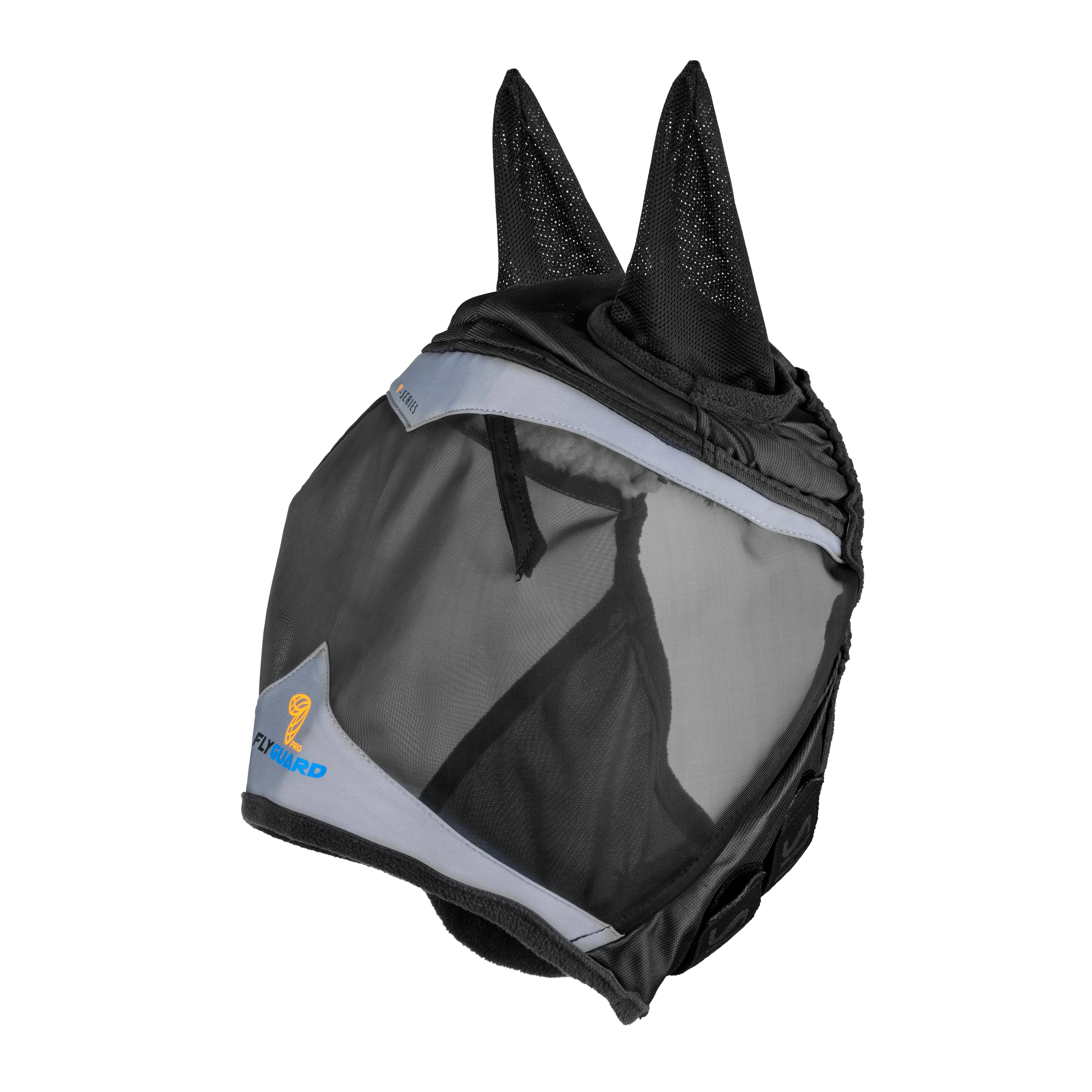 Shires Fine Mesh Fly Mask with Ears-Fly Mask-Pegasus-Small Pony-Jet Black-Evolution Equestrian Co.