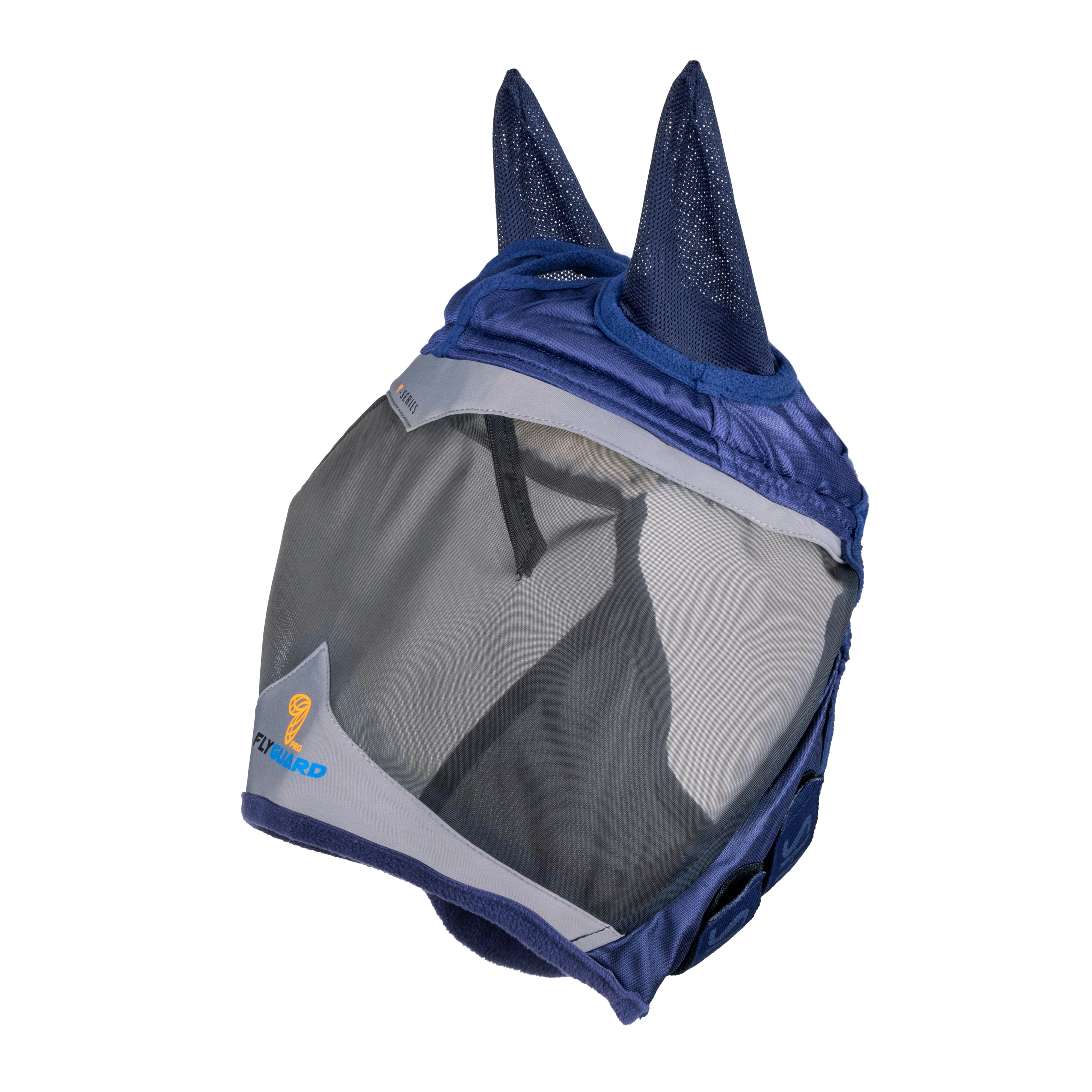 Shires FlyGuard Pro Fine Mesh Fly Mask with Ears-Fly Mask-Pegasus-Navy-Cob-Evolution Equestrian Co.