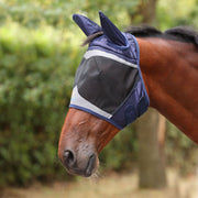 Shires FlyGuard Pro Fine Mesh Fly Mask with Ears-Fly Mask-Pegasus-Jet Black-Cob-Evolution Equestrian Co.