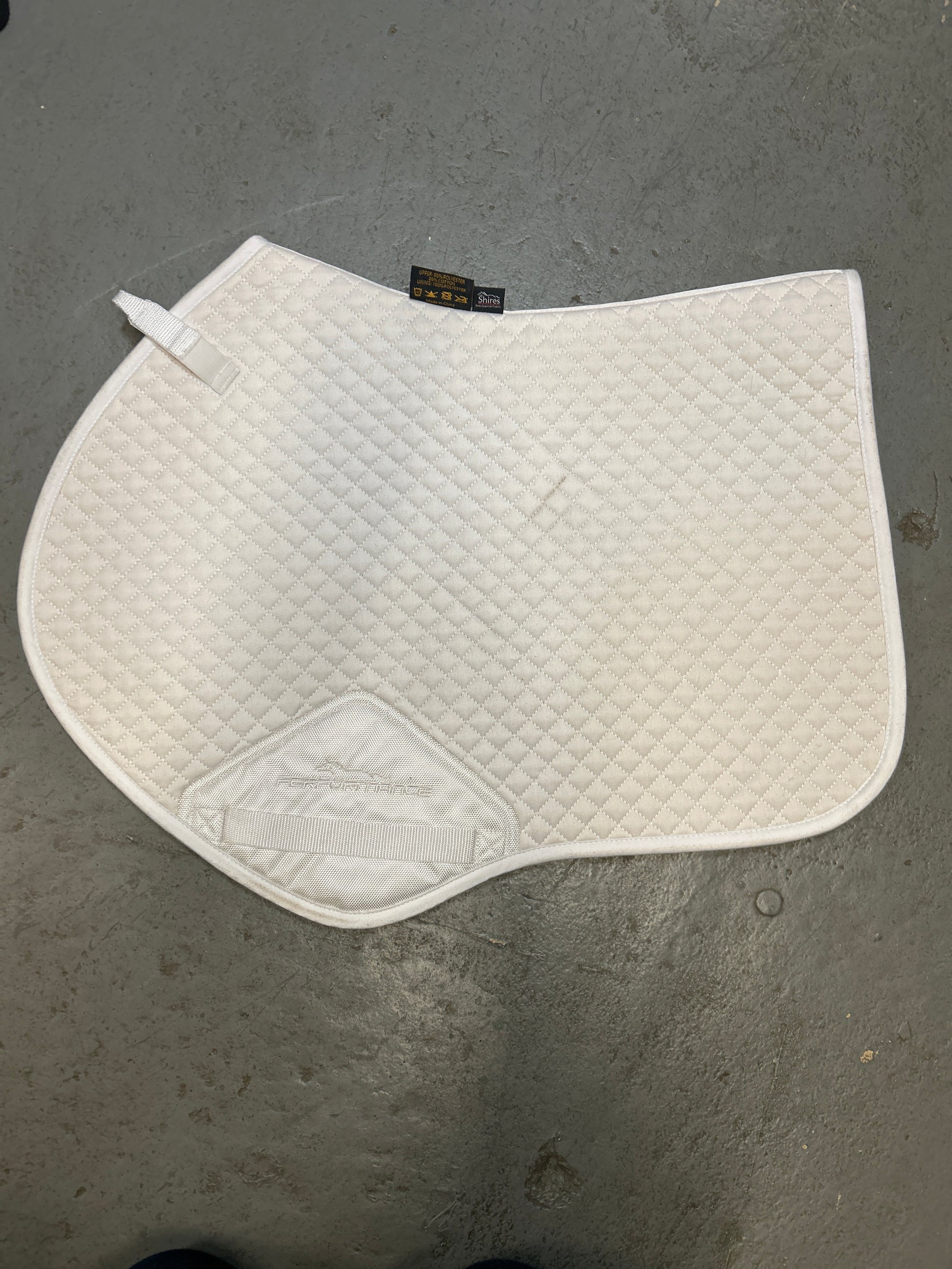 Shires Performance White English Saddle Pad-English Saddle Pad-Consignment-Evolution Equestrian Co.