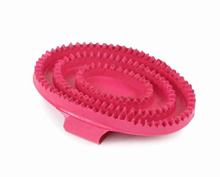 Shires Rubber Curry Comb-Horse Brush-Pegasus-Pink-Evolution Equestrian Co.