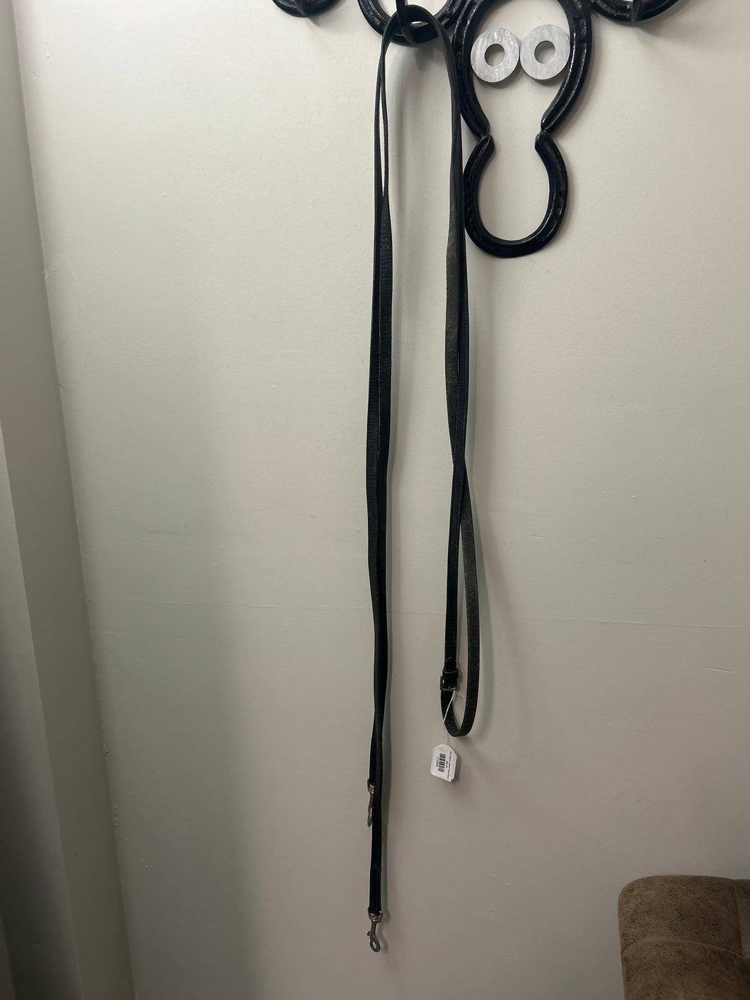Short Black Leather Draw Reins-English Reins-Consignment-Evolution Equestrian Co.