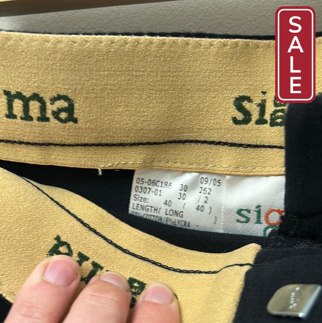 Sigma Black Kneepatch Breeches 40L-Riding Clothes-Consignment-Evolution Equestrian Co.