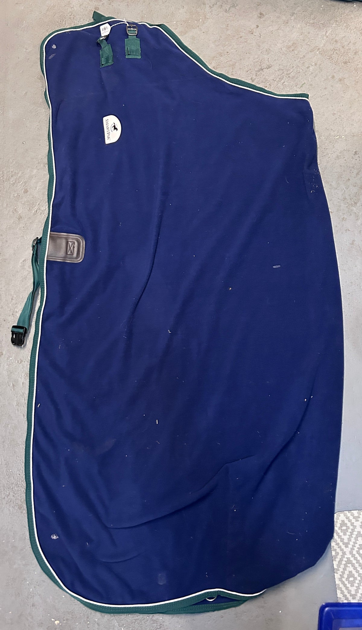 SmartPak Navy Fleece Cooler Medium-Horse Blankets & Sheets-Consignment-Evolution Equestrian Co.