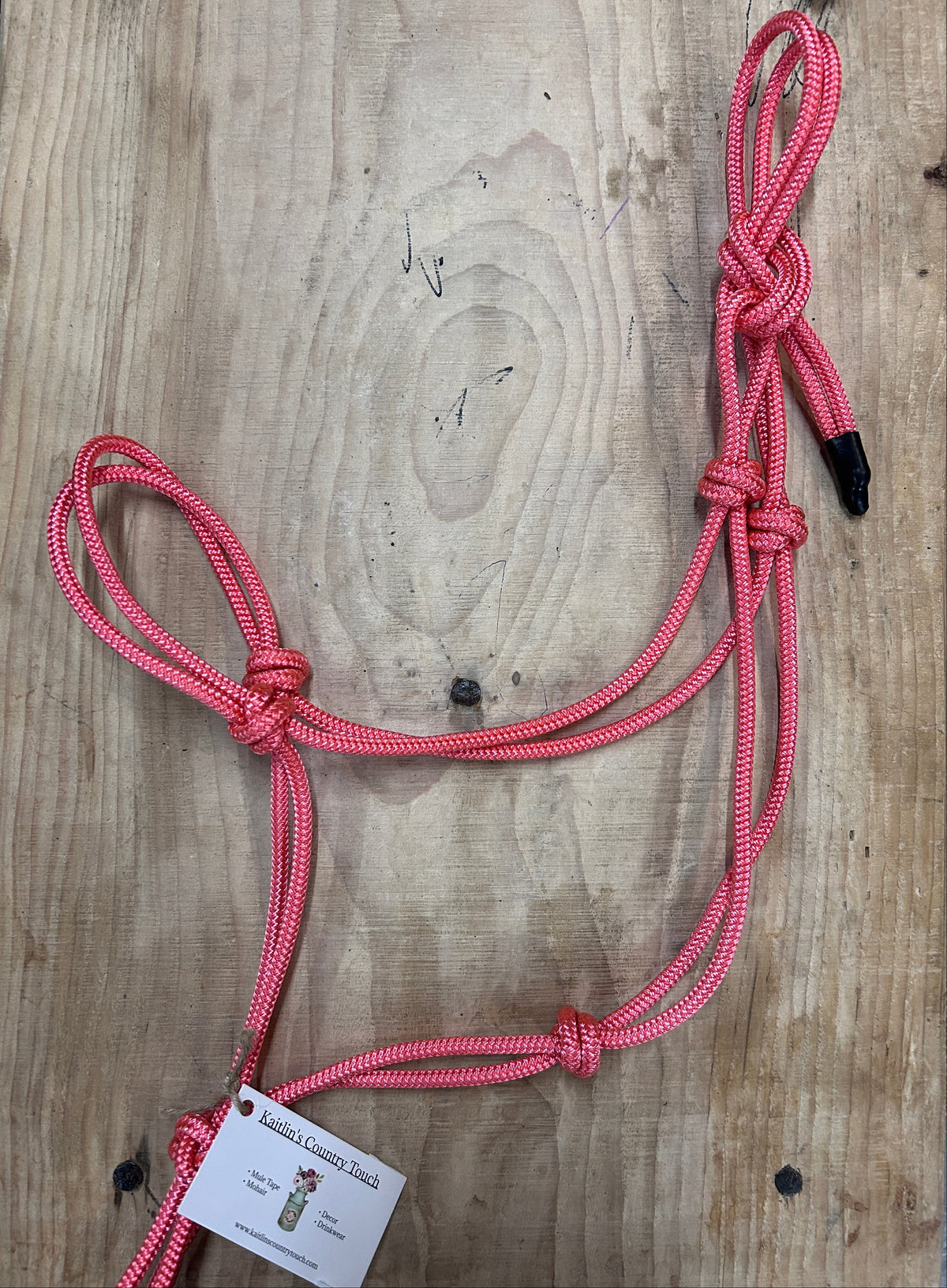 Soft Light Pink Handmade Rope Halter for Horses and Ponies