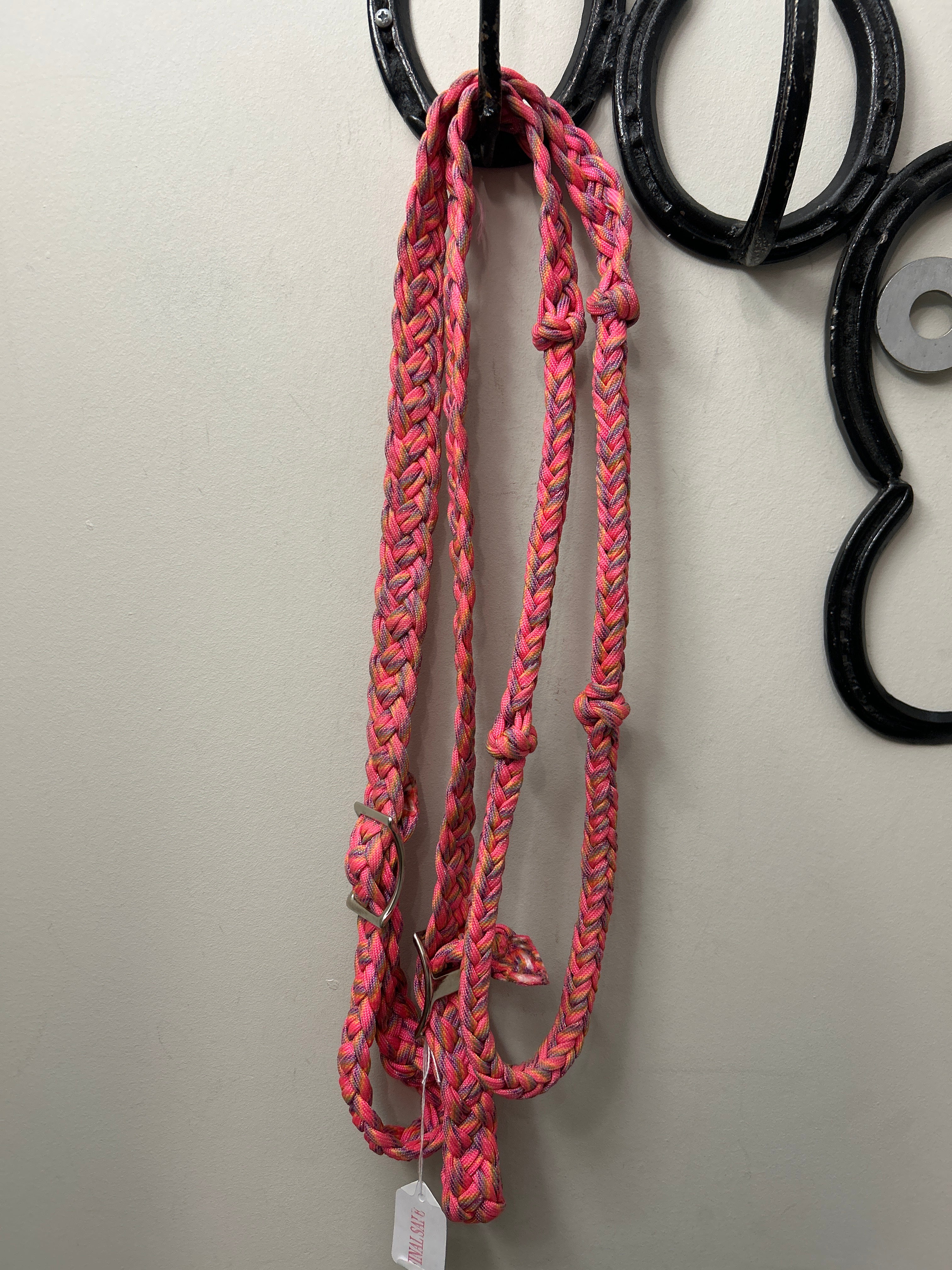Sparkle Pink Braided Reins-Western Reins-Consignment-Evolution Equestrian Co.