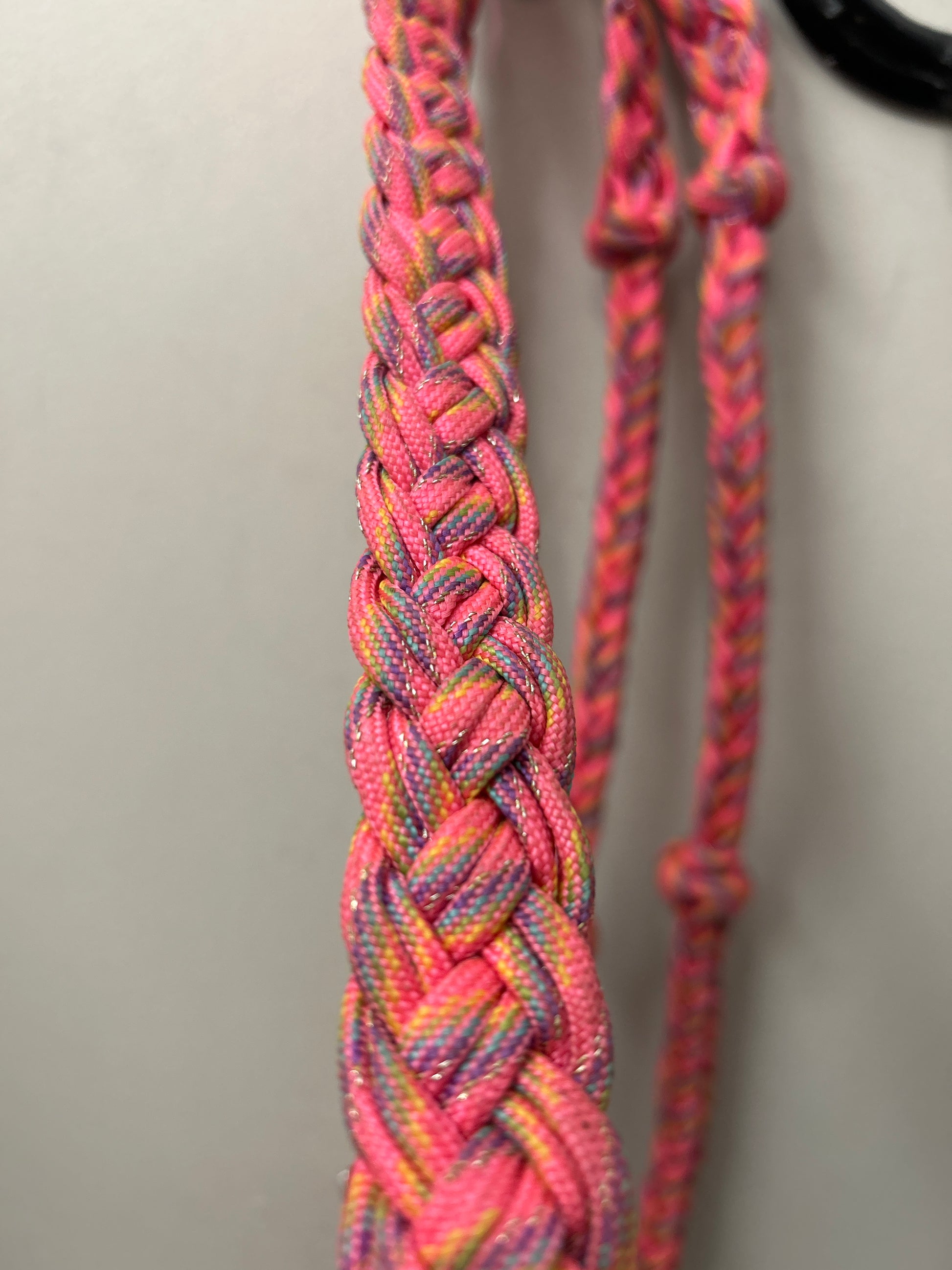 Sparkle Pink Braided Reins-Western Reins-Consignment-Evolution Equestrian Co.