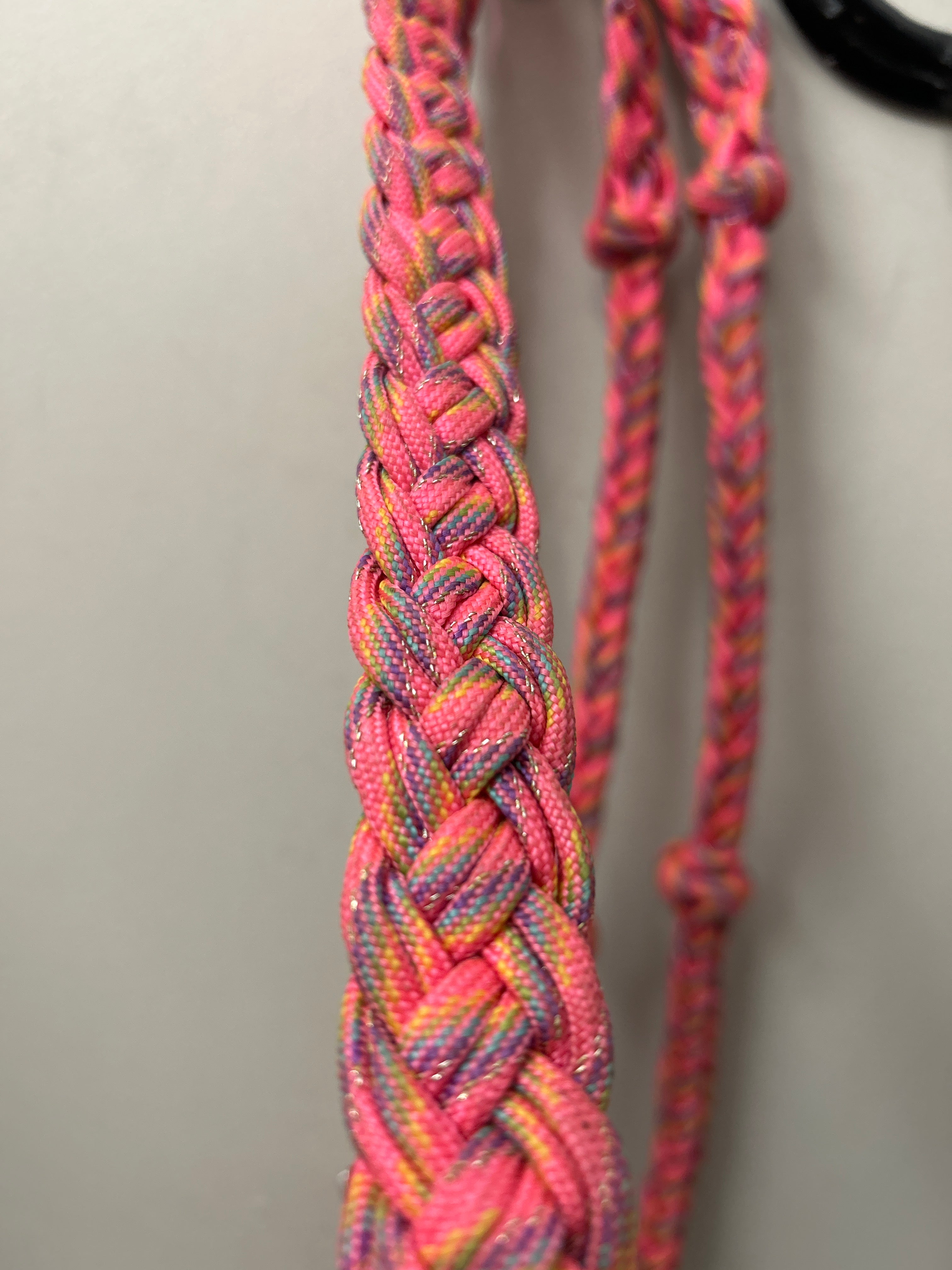Sparkle Pink Braided Reins-Western Reins-Consignment-Evolution Equestrian Co.