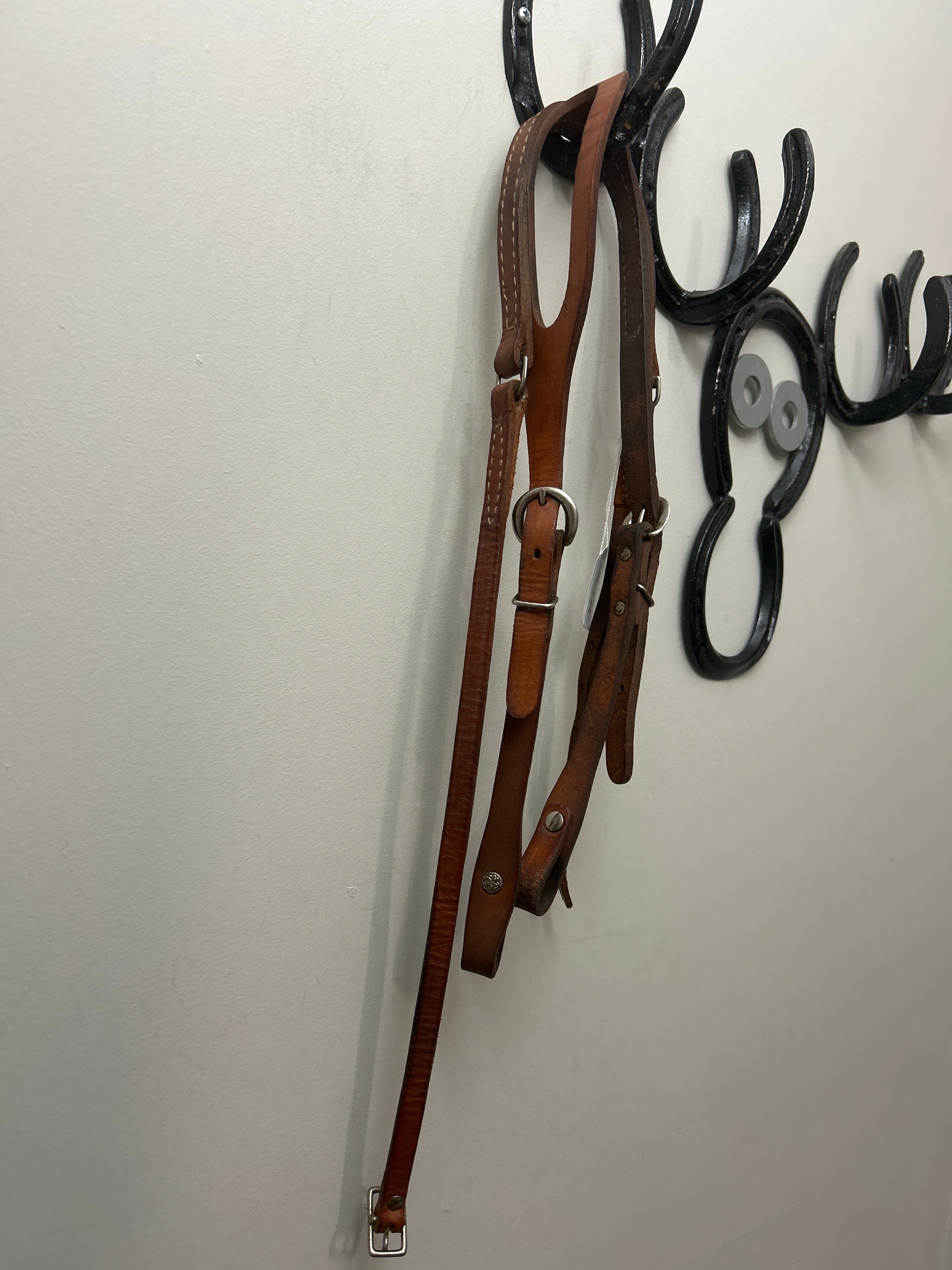 Split Ear Western Headstall Brown Cob-Western Headstall-Consignment-Evolution Equestrian Co.