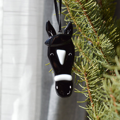 Station pôle Nord inc. - Boule de Noël cheval: Noir-Station pôle Nord inc.-Evolution Equestrian Co.