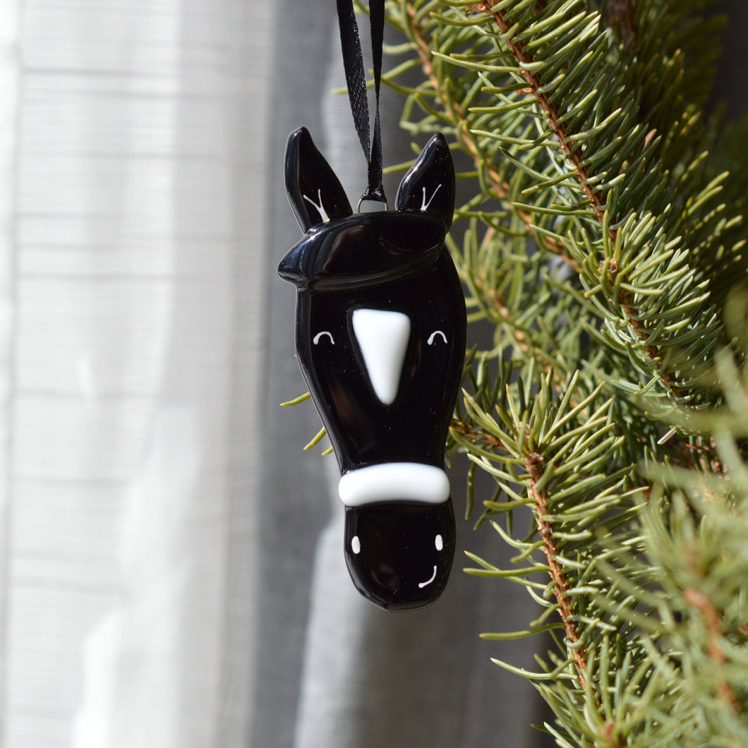 Station pôle Nord inc. - Boule de Noël cheval: Noir-Station pôle Nord inc.-Evolution Equestrian Co.