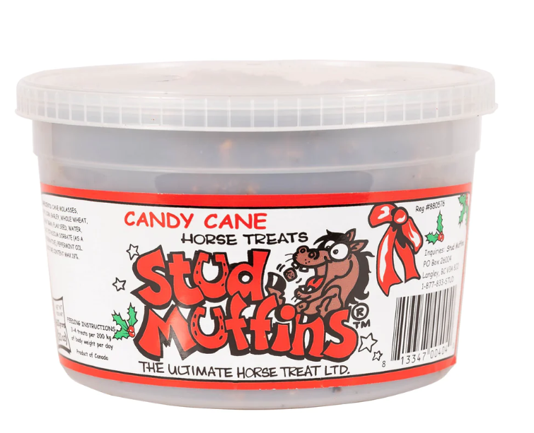 Stud Muffins Horse Treats Candy Cane Tub