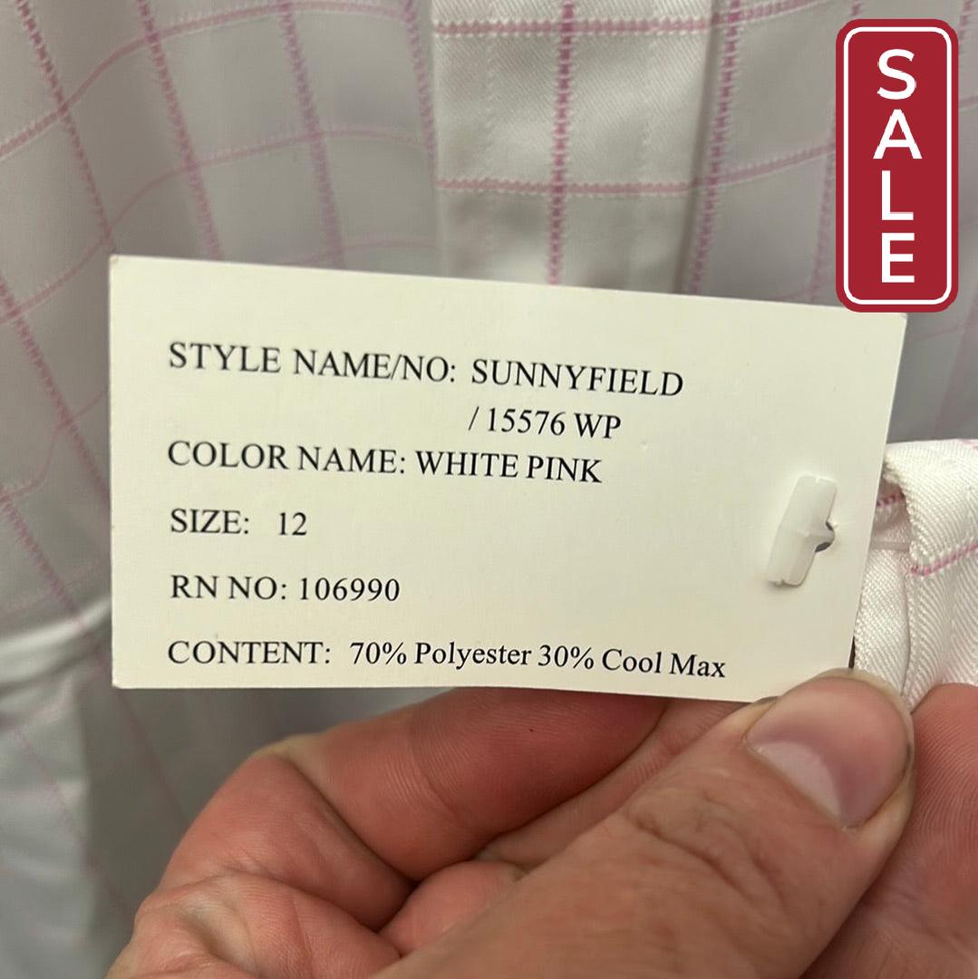 Tailored Sportsman Show Shirt White Pink 12 / 40-Riding Clothes-Consignment-Evolution Equestrian Co.