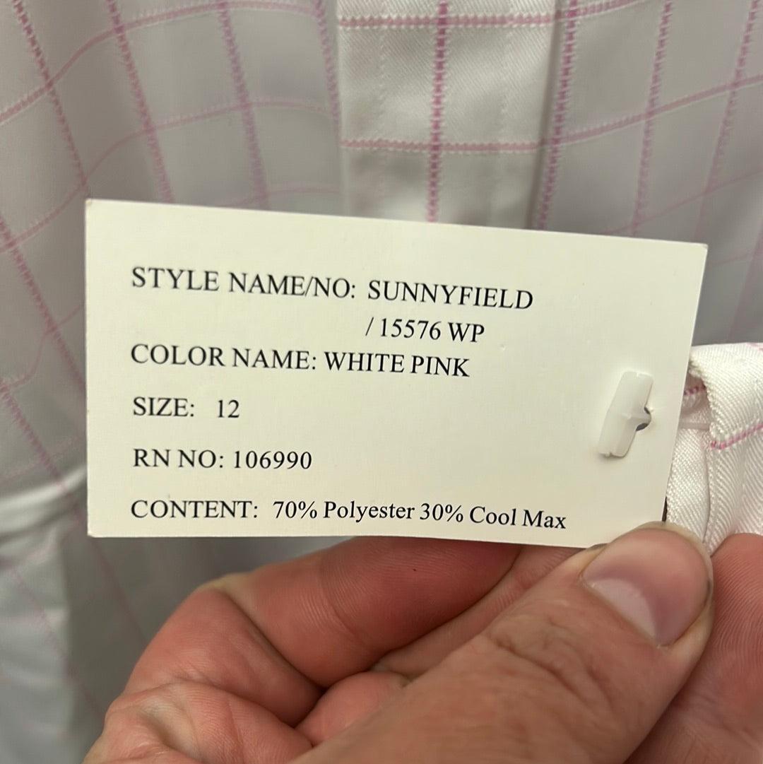 Tailored Sportsman Show Shirt White Pink 12 / 40-Riding Clothes-Consignment-Evolution Equestrian Co.