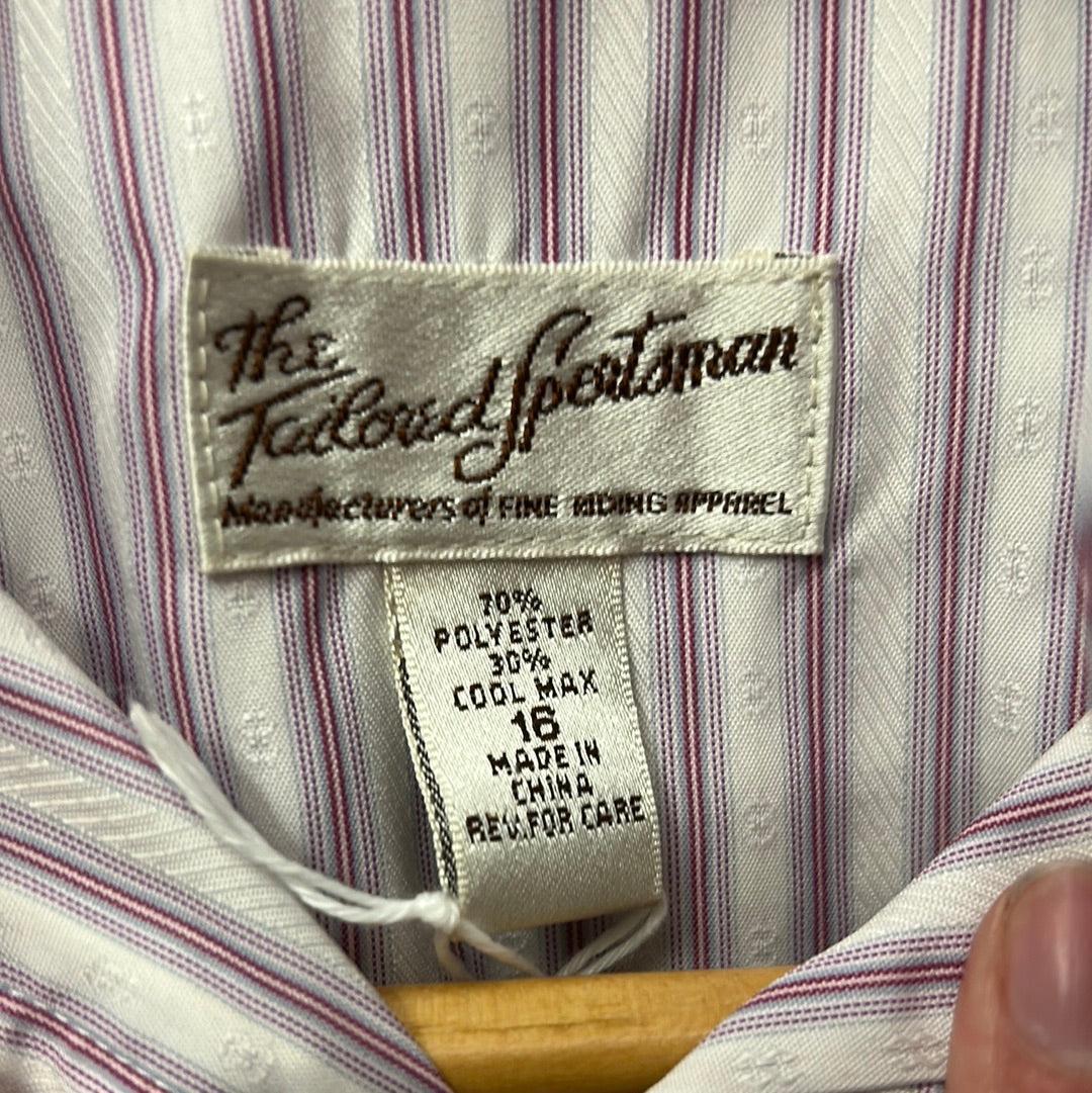 Tailored Sportsman White Purple Show Shirt Kids 16-Show Shirts-Consignment-Evolution Equestrian Co.