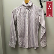 Tailored Sportsman White Purple Show Shirt Kids 16-Show Shirts-Consignment-Evolution Equestrian Co.