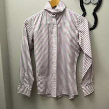Load image into Gallery viewer, Tailored Sportsman White Purple Show Shirt Kids 16-Show Shirts-Consignment-Evolution Equestrian Co.
