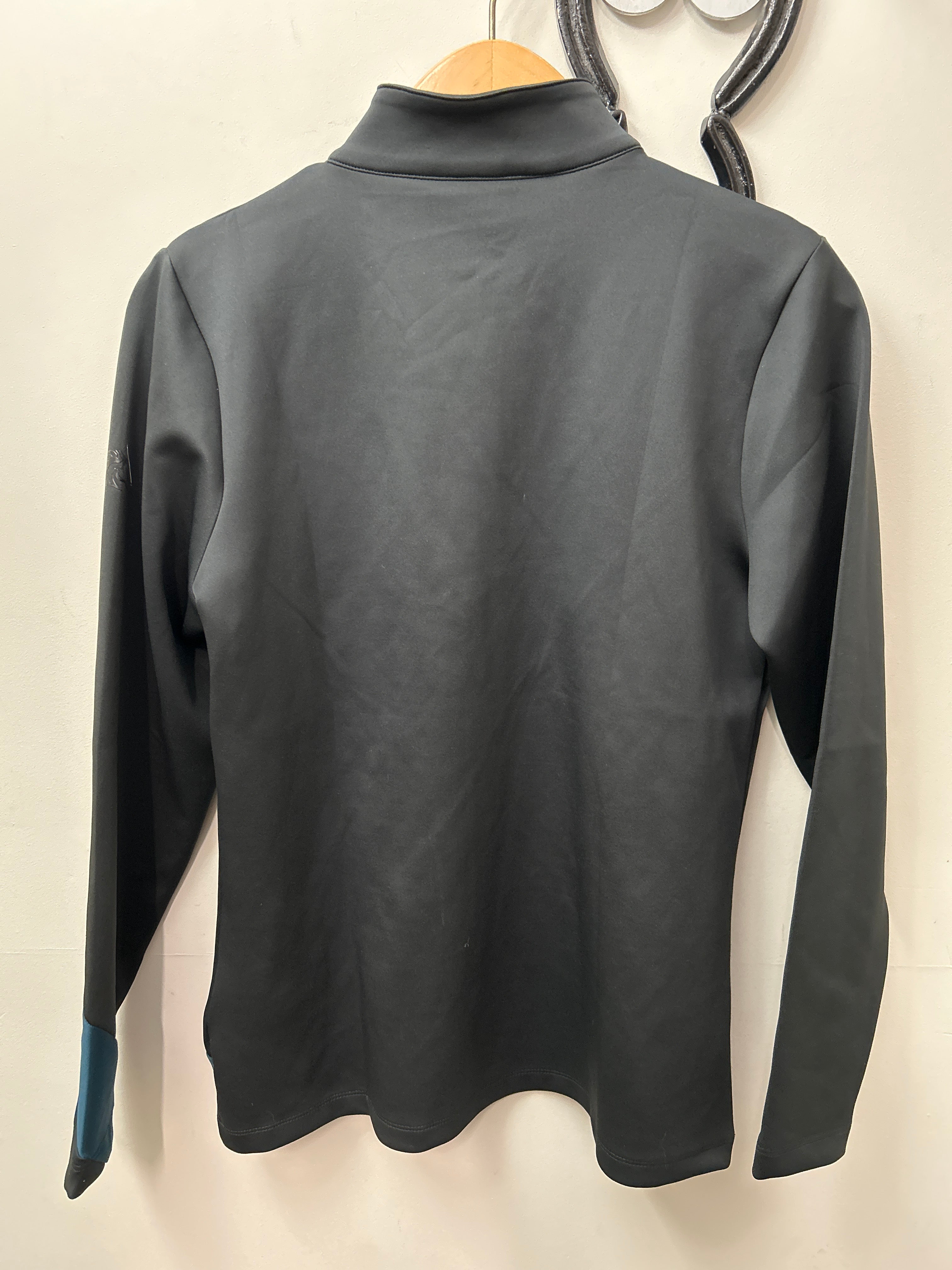 TemTeq Equestrian Top Black/Teal Medium-Apparel-Consignment-Evolution Equestrian Co.