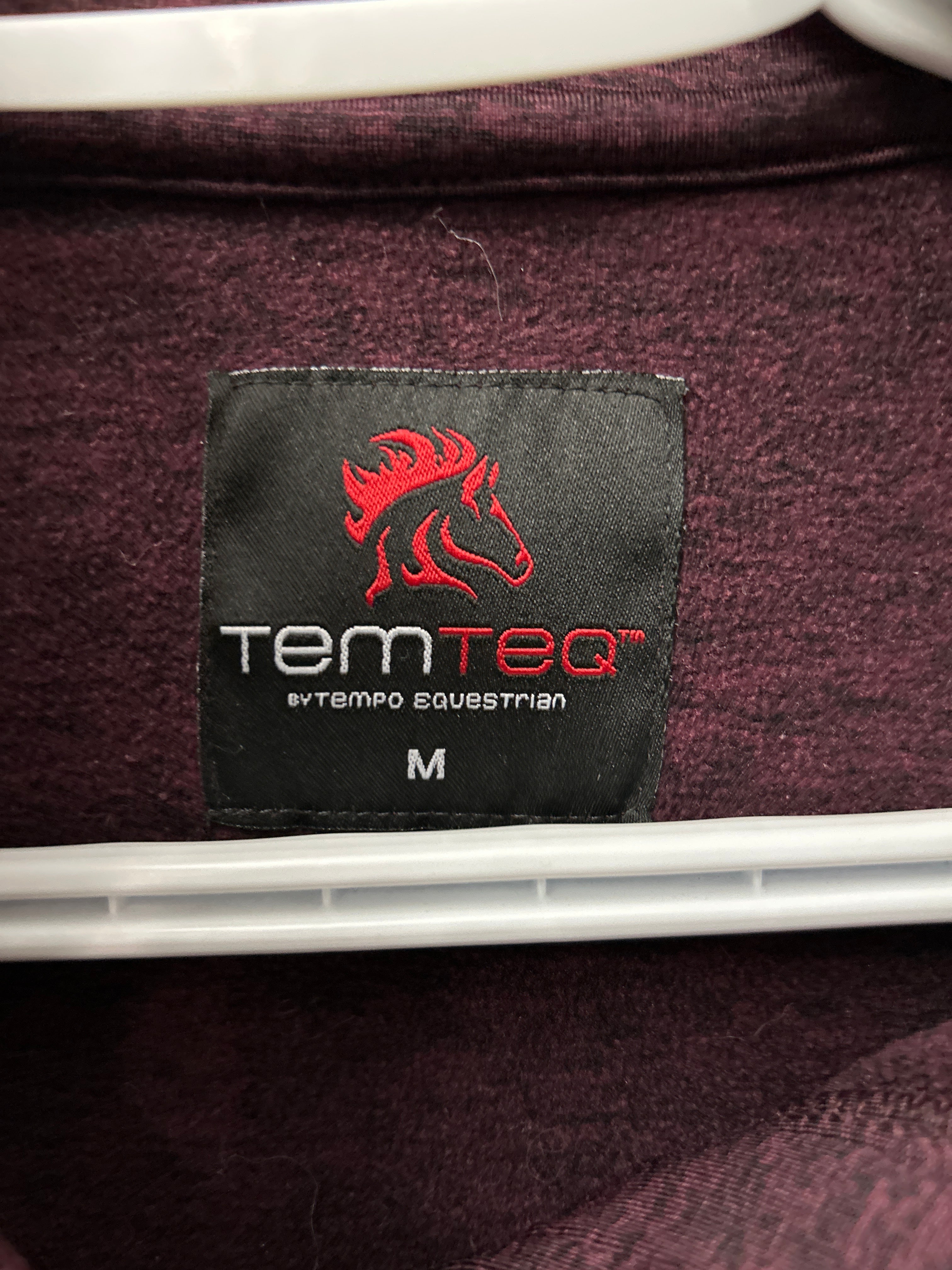 Tempo Kid's Burgundy Shirt Medium-Jeans-Consignment-Evolution Equestrian Co.