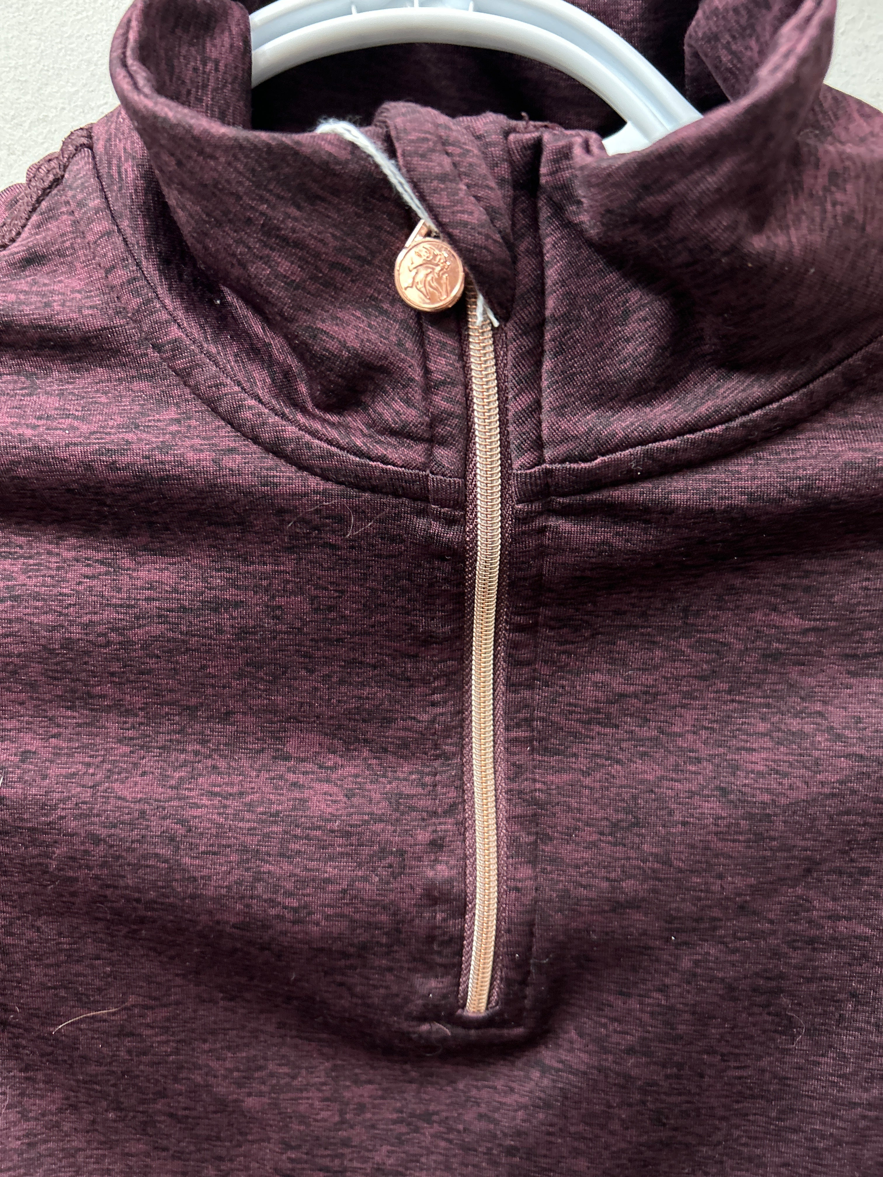 Tempo Kid's Burgundy Shirt Medium-Jeans-Consignment-Evolution Equestrian Co.