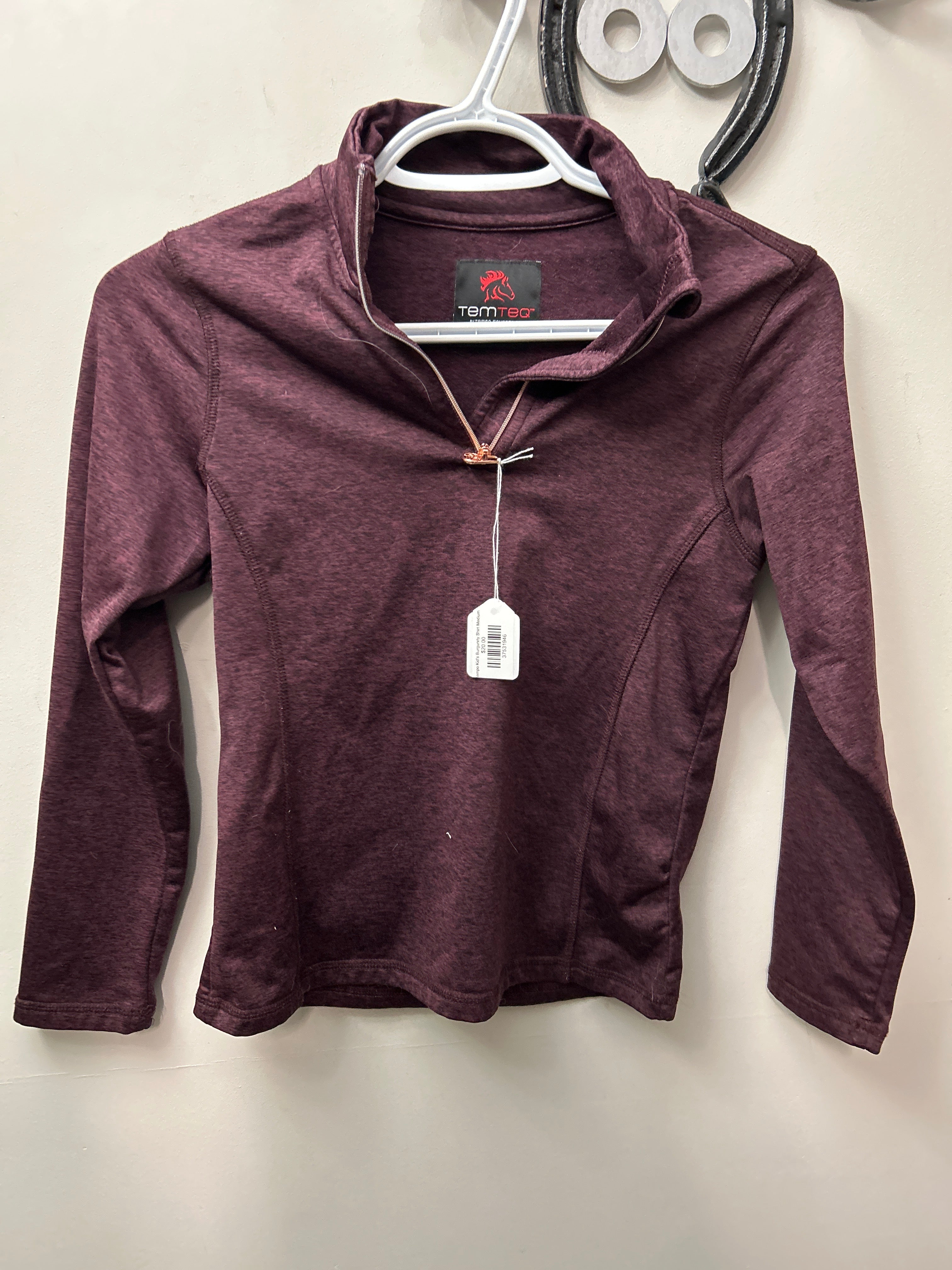 Tempo Kid's Burgundy Shirt Medium