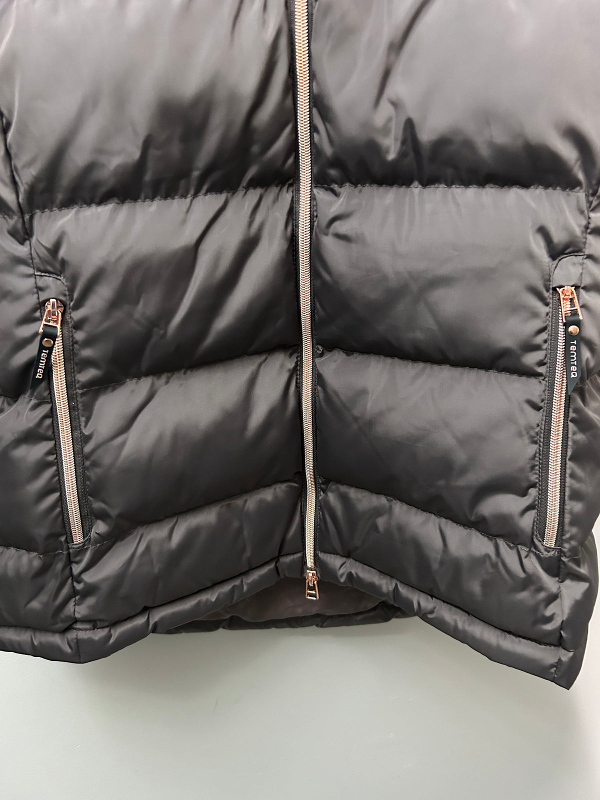 Tempo Taupe Hooded Vest Large-Vest-Consignment-Evolution Equestrian Co.