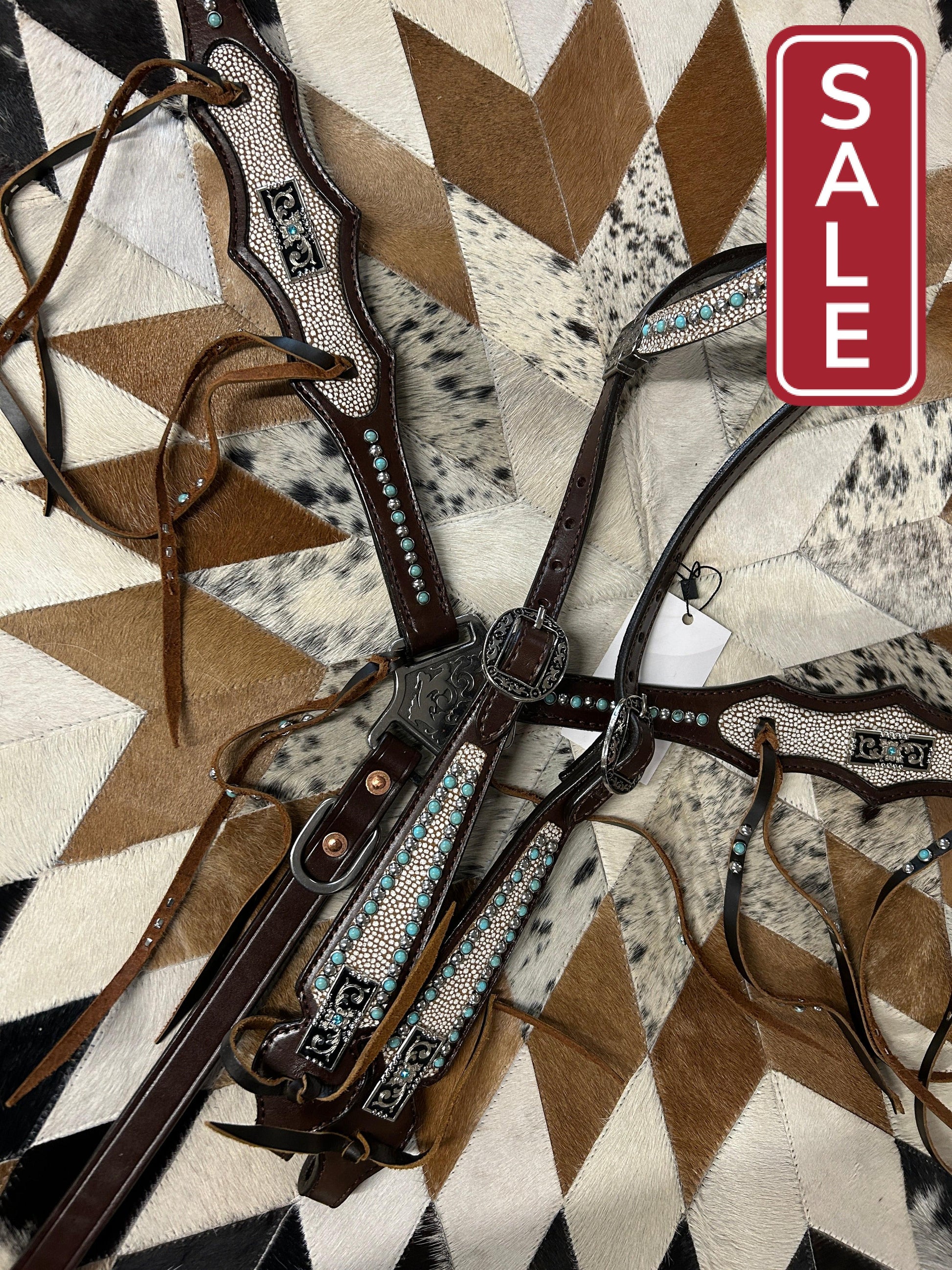 The Rodeo Room Turquoise Desert Western Tack Set-Western Headstall-The Rodeo Room-Evolution Equestrian Co.