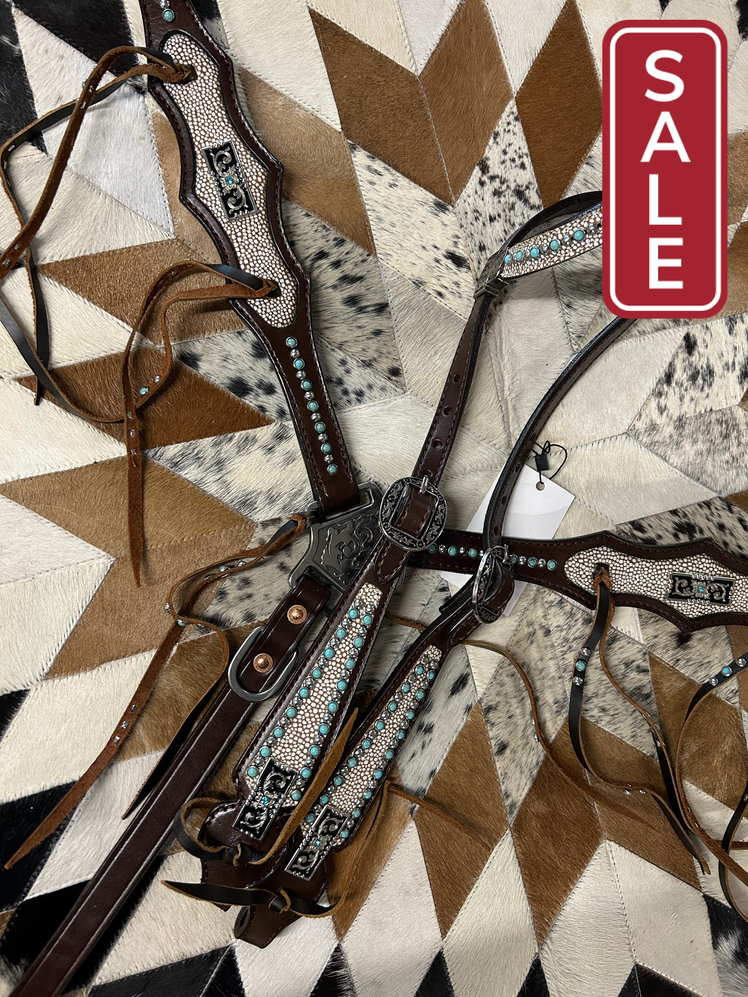 The Rodeo Room Turquoise Desert Western Tack Set-Western Headstall-The Rodeo Room-Evolution Equestrian Co.