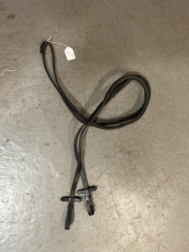 ThinLine Black English Reins with Stops-English Reins-Consignment-Evolution Equestrian Co.