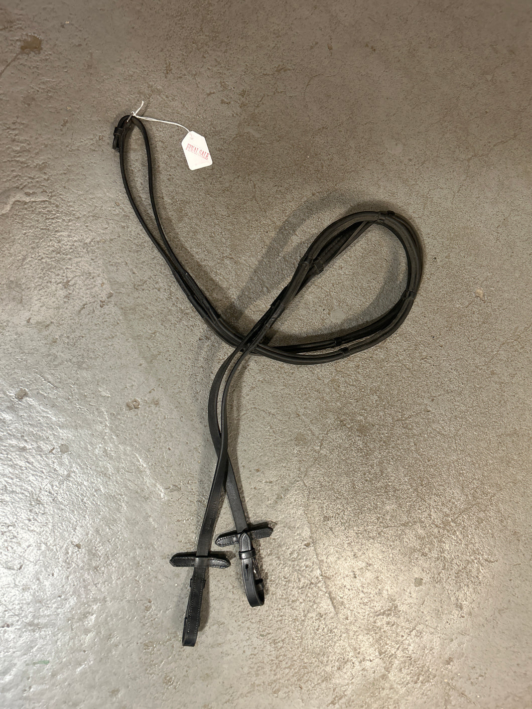 ThinLine Black English Reins with Stops-English Reins-Consignment-Evolution Equestrian Co.