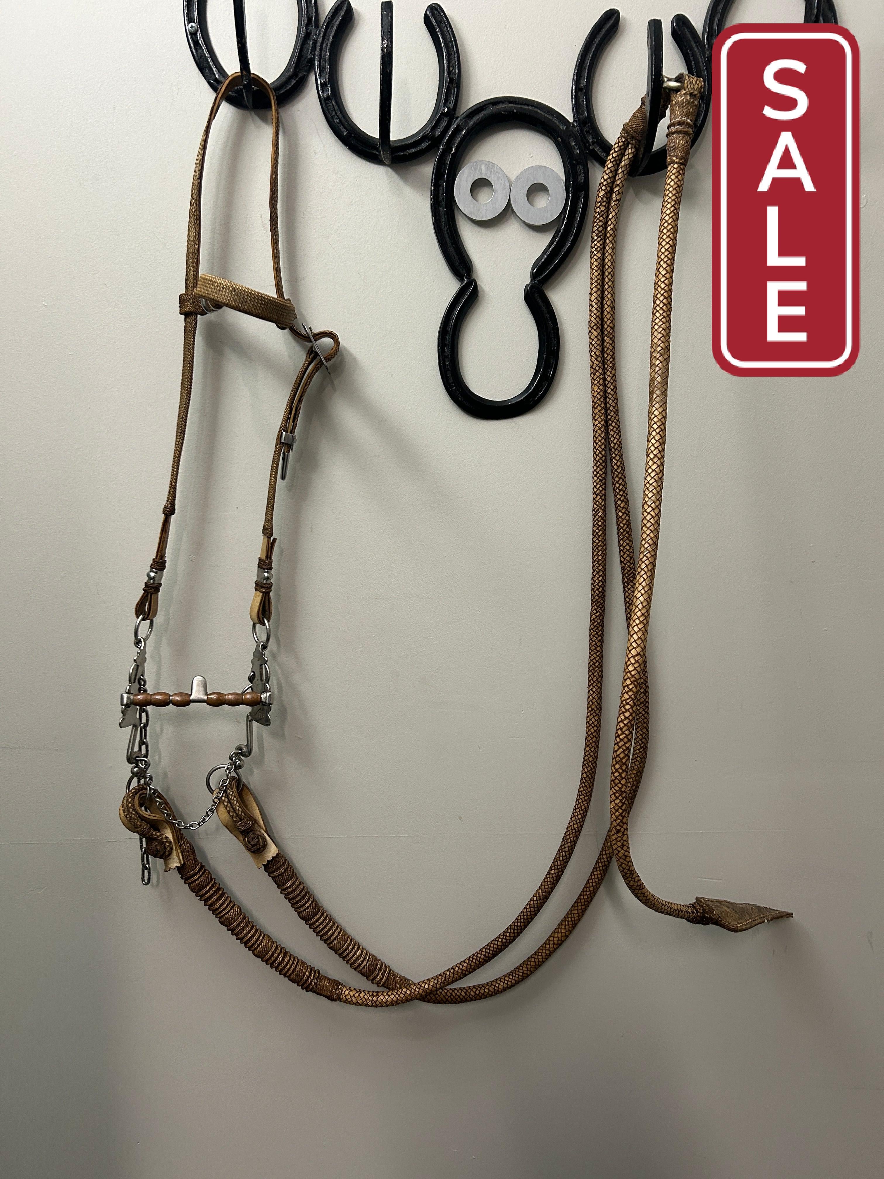 Traditional Peruvian Paso Rawhide Bridle with Roller Bit-Western Headstall-Consignment-Evolution Equestrian Co.