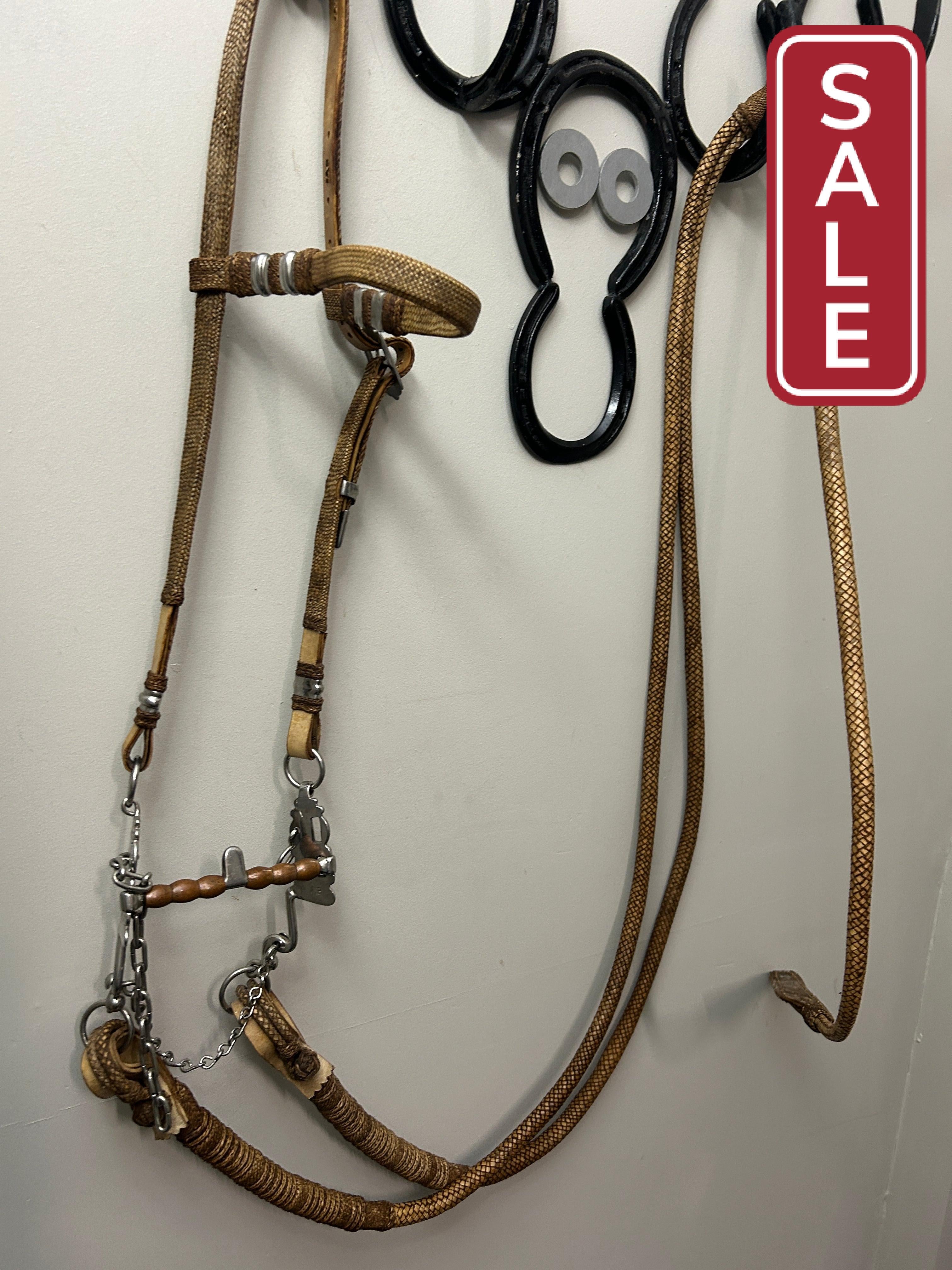 Traditional Peruvian Paso Rawhide Bridle with Roller Bit-Western Headstall-Consignment-Evolution Equestrian Co.