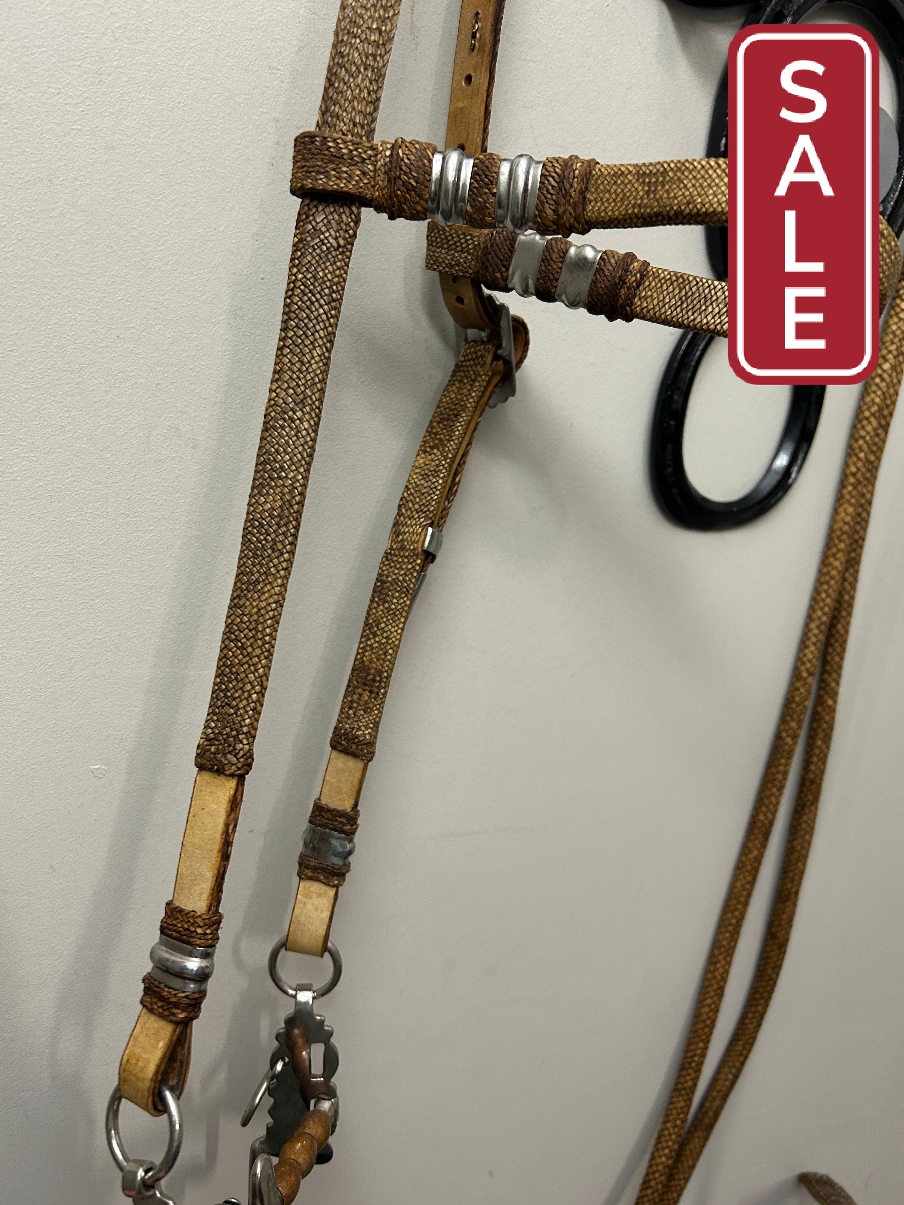 Traditional Peruvian Paso Rawhide Bridle with Roller Bit-Western Headstall-Consignment-Evolution Equestrian Co.