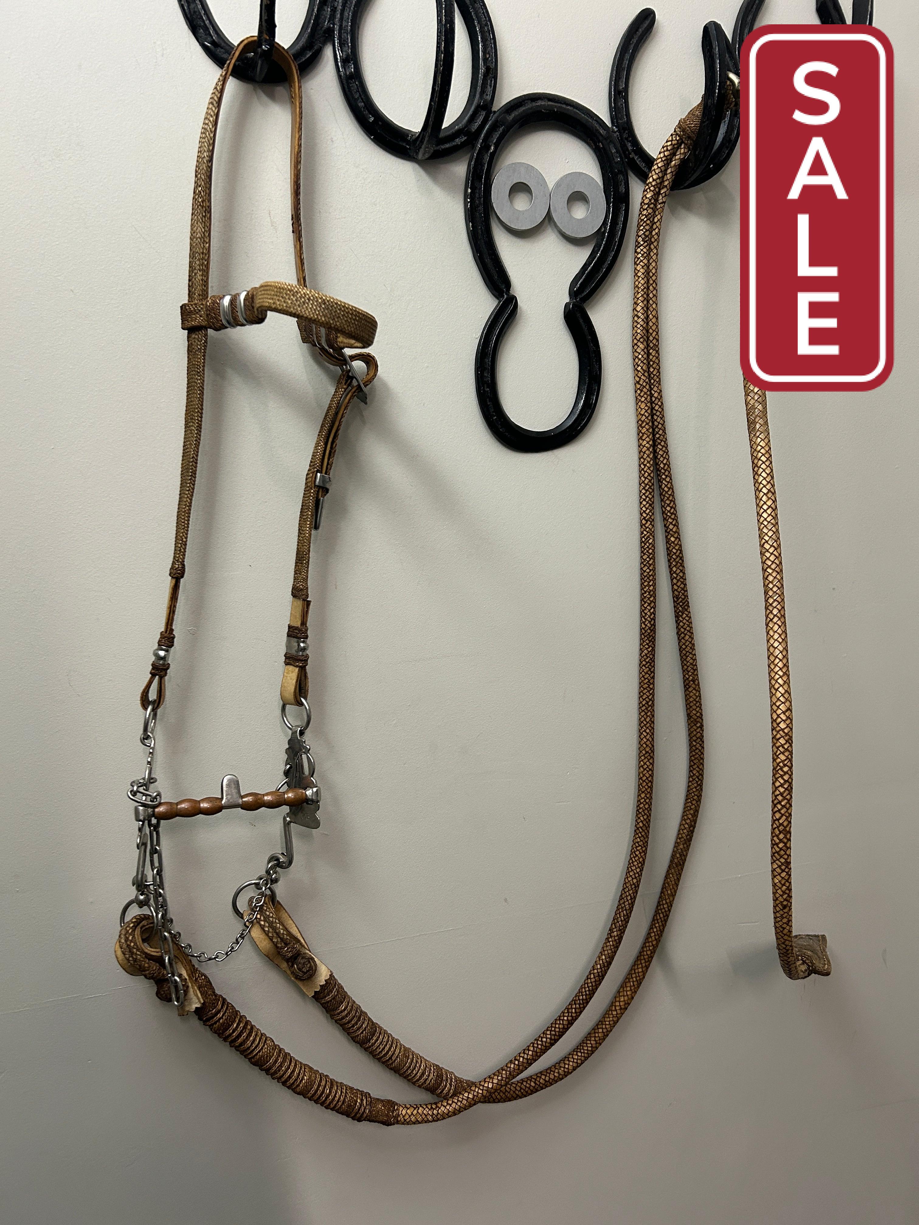 Traditional Peruvian Paso Rawhide Bridle with Roller Bit-Western Headstall-Consignment-Evolution Equestrian Co.