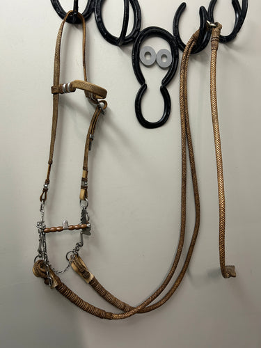 Traditional Peruvian Paso Rawhide Bridle with Roller Bit-Western Headstall-Consignment-Evolution Equestrian Co.