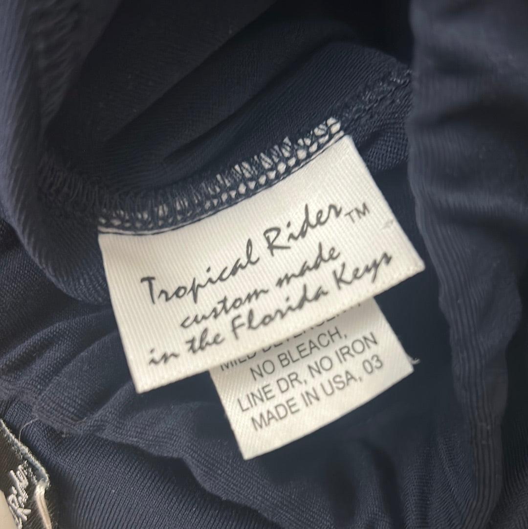 Tropical Rider Riding Tights Navy Medium-Riding Clothes-Consignment-Evolution Equestrian Co.